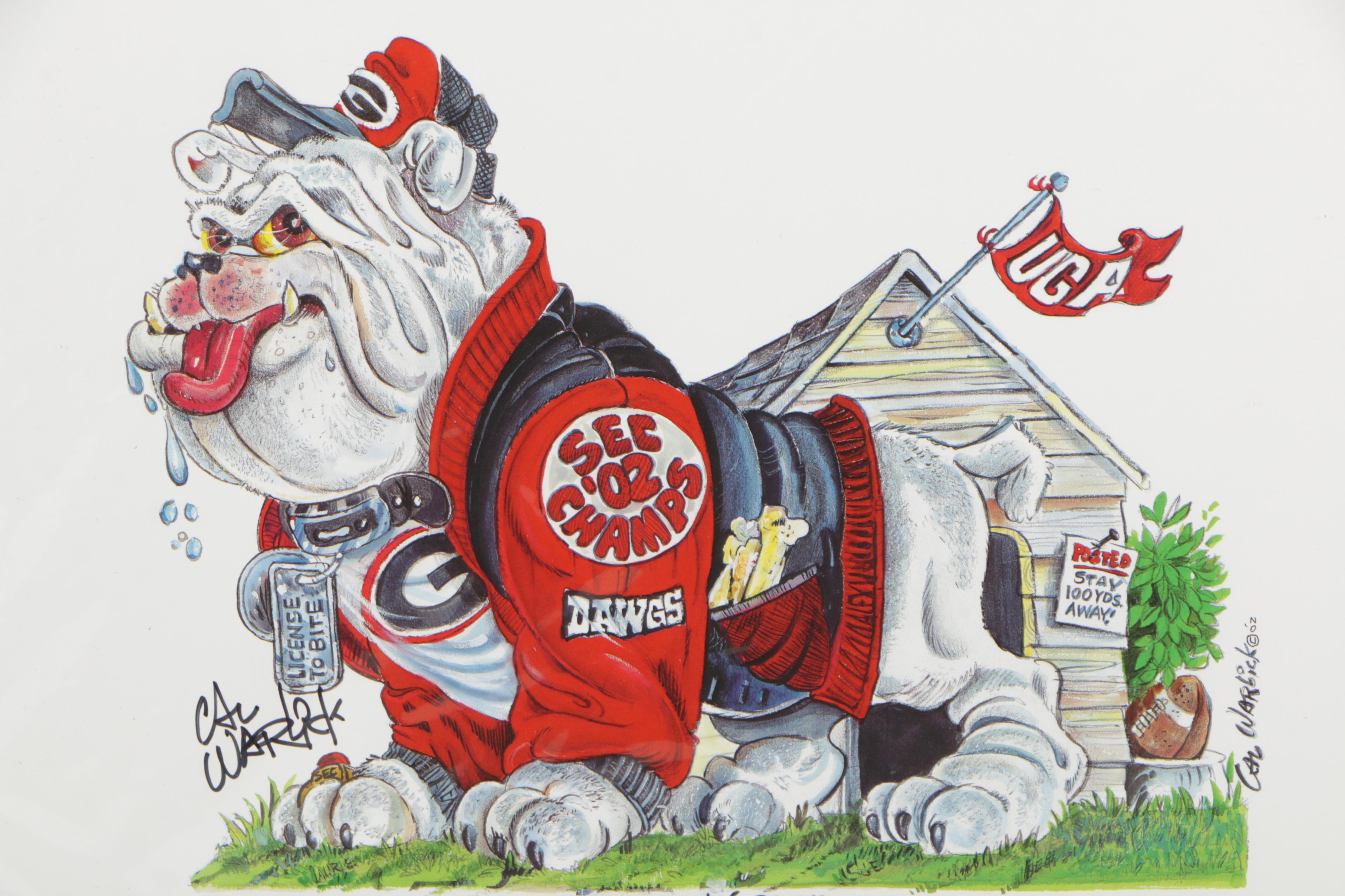 Cal Warlick Offset Lithographic Print "The Big Dawg's Back"