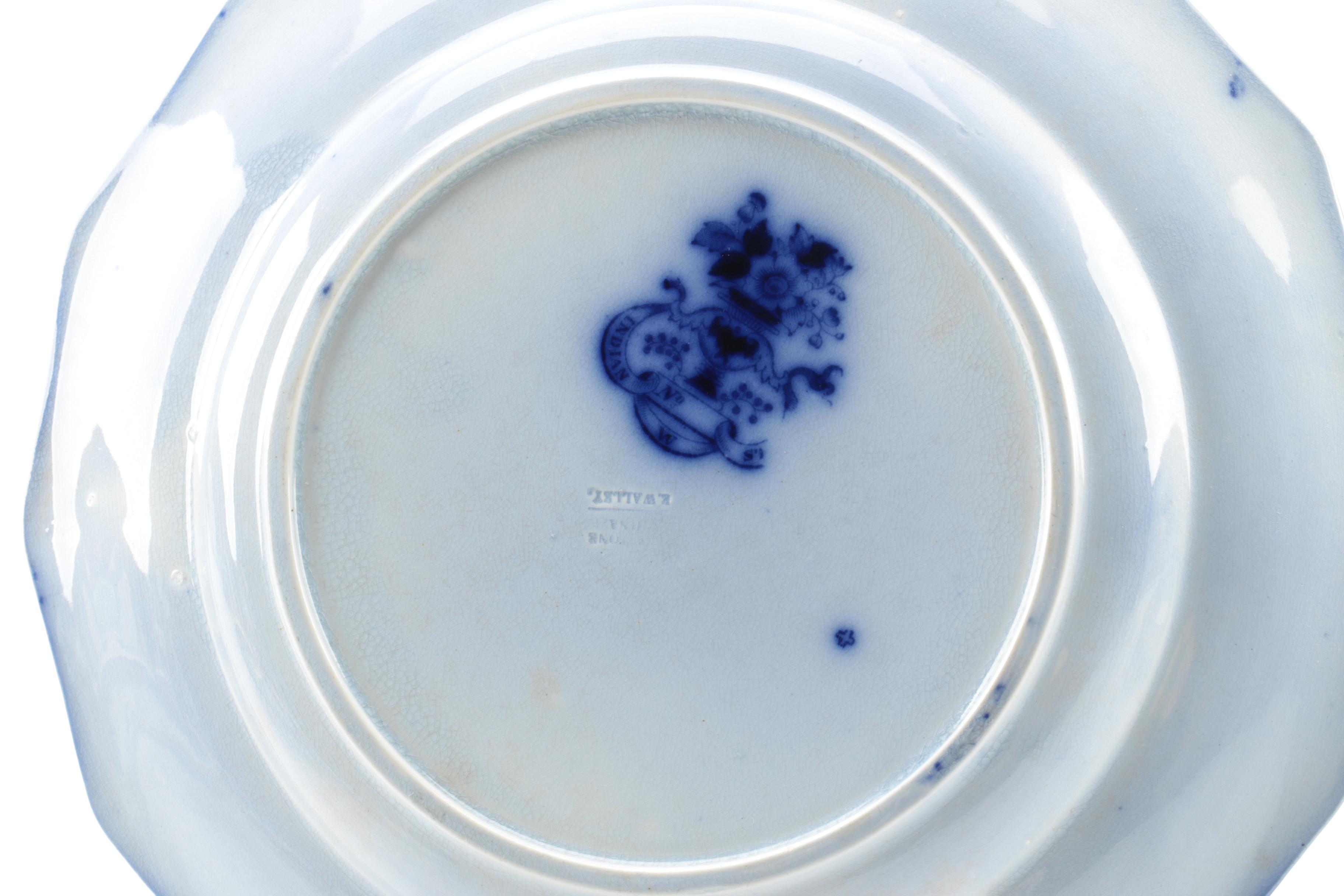 Antique E. Walley "India Stone"  Flow Blue Dishes