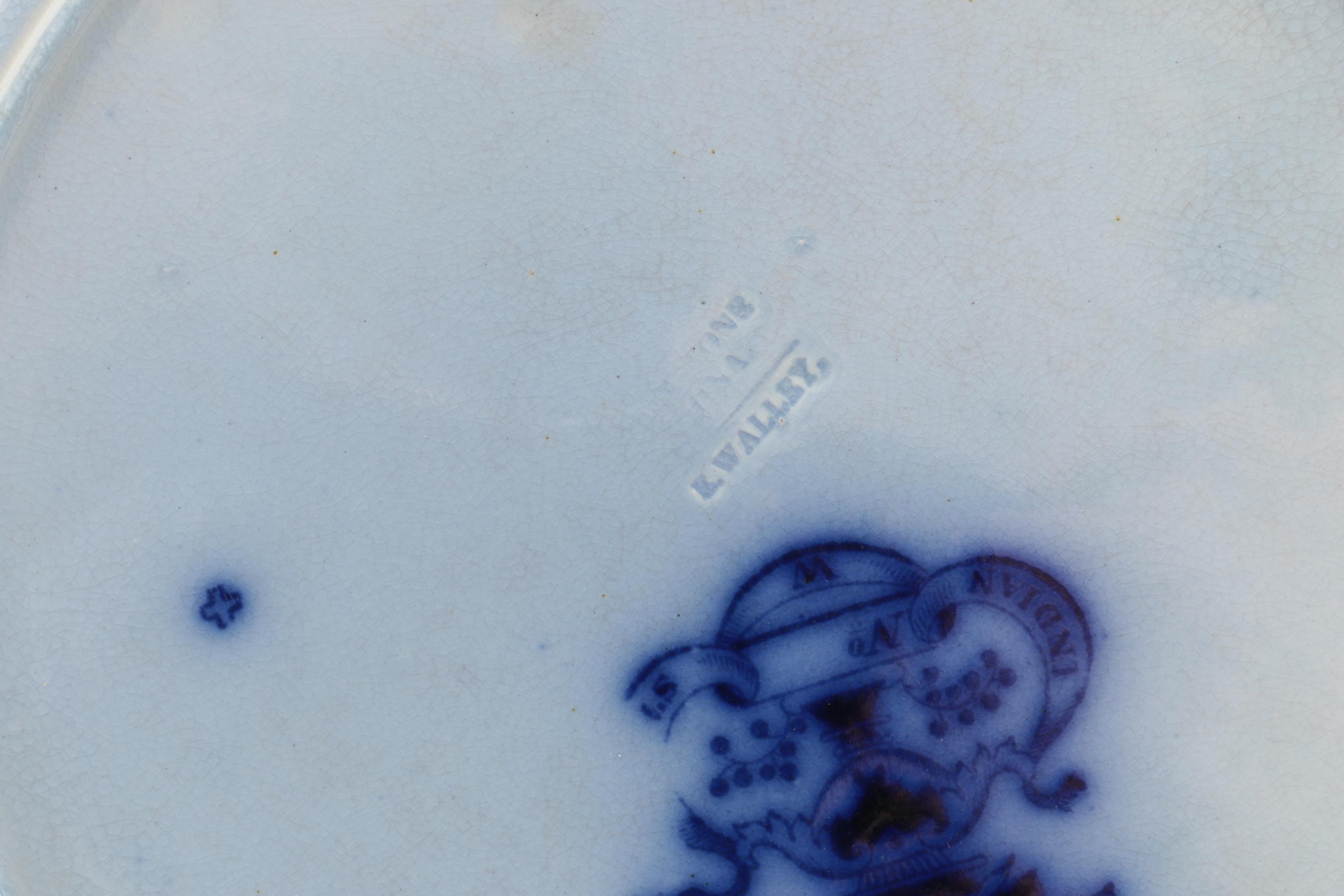 Antique E. Walley "India Stone"  Flow Blue Dishes