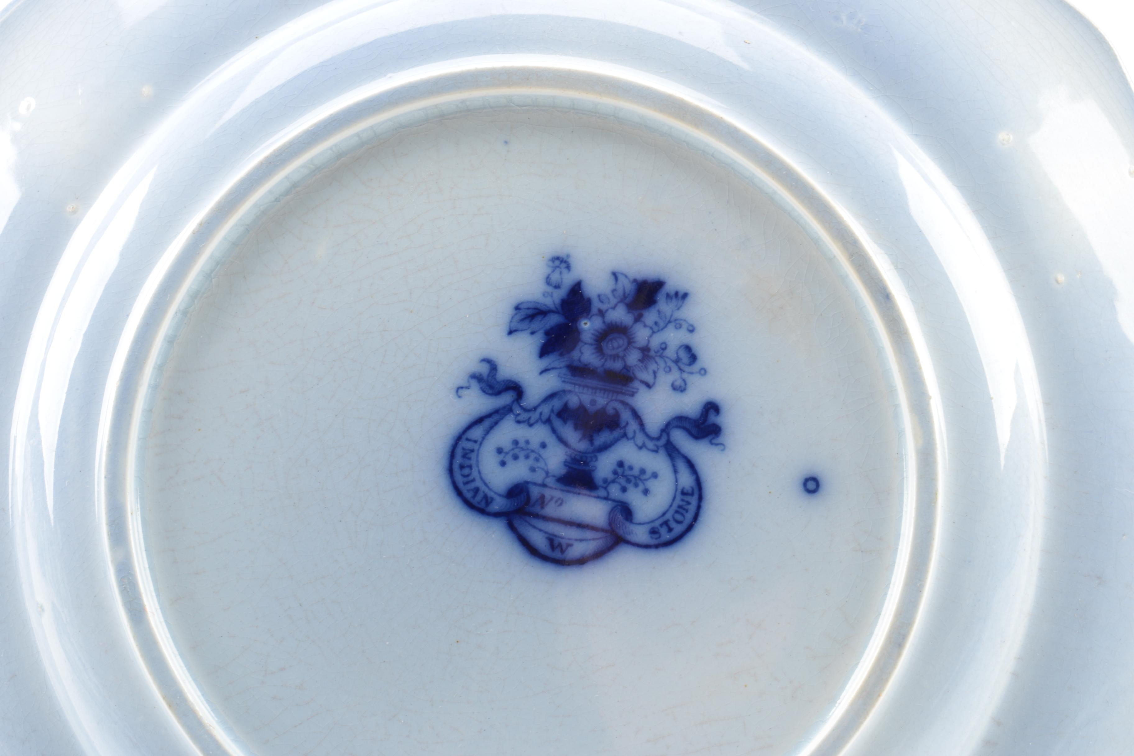 Antique E. Walley "India Stone"  Flow Blue Dishes