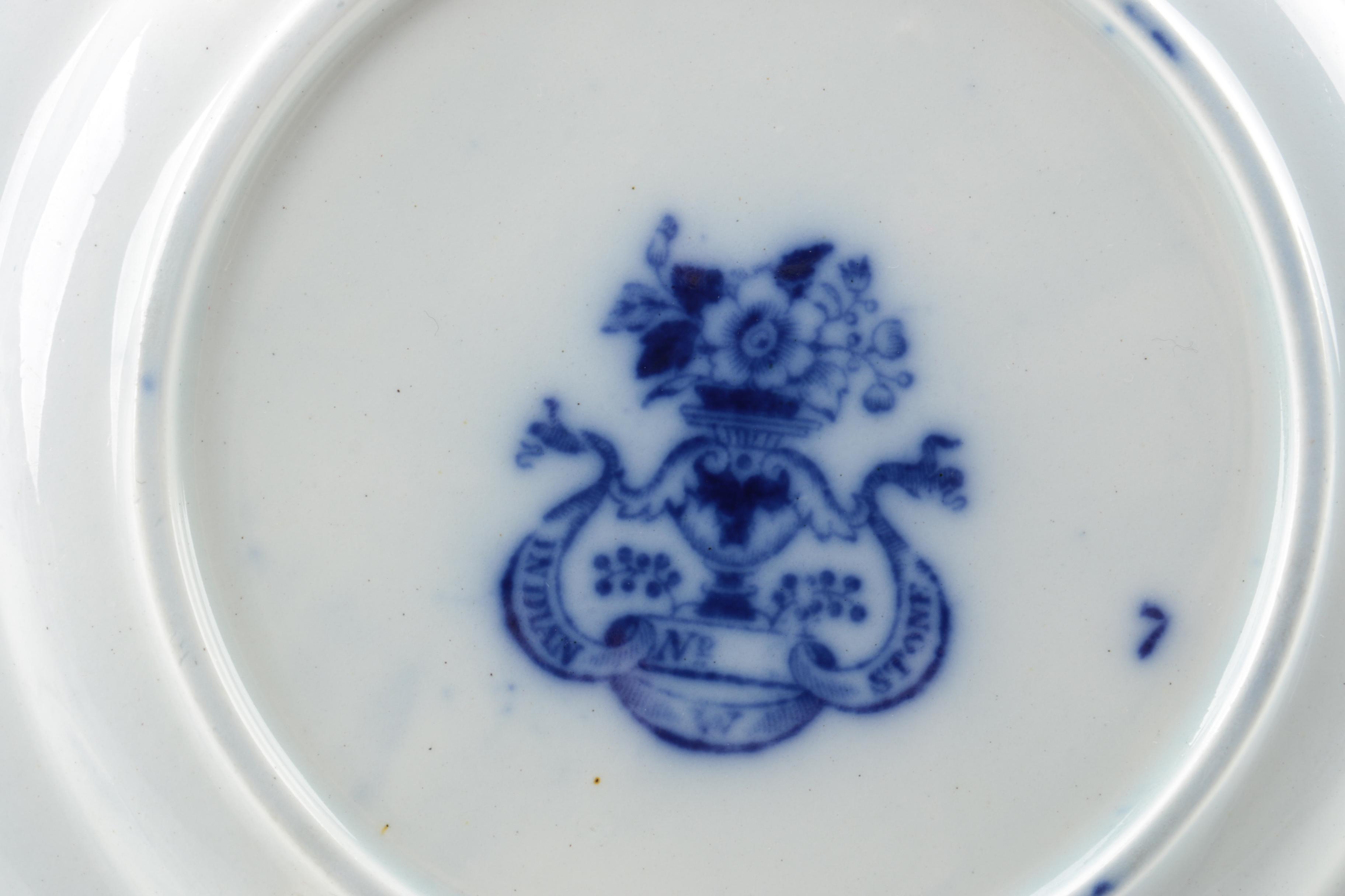 Antique E. Walley "India Stone"  Flow Blue Dishes