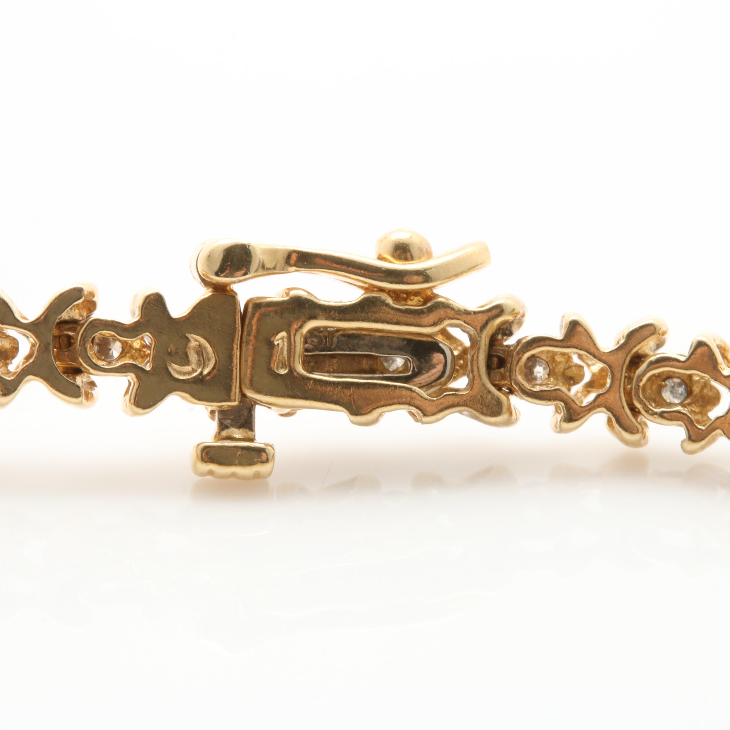 14K Yellow Gold 0.97 CTW Diamond Bracelet