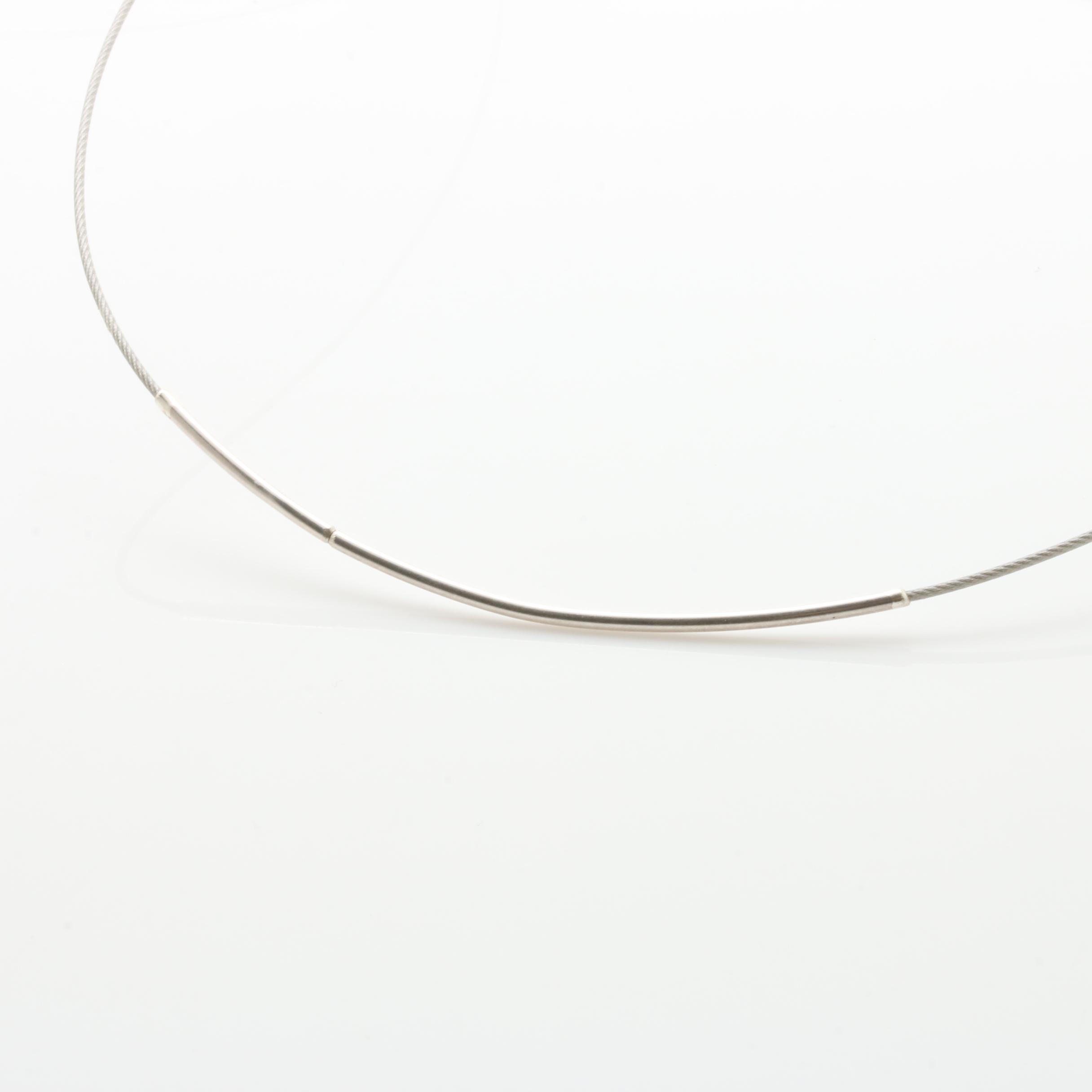 Sterling Silver Amber and Smoky Quartz Necklace