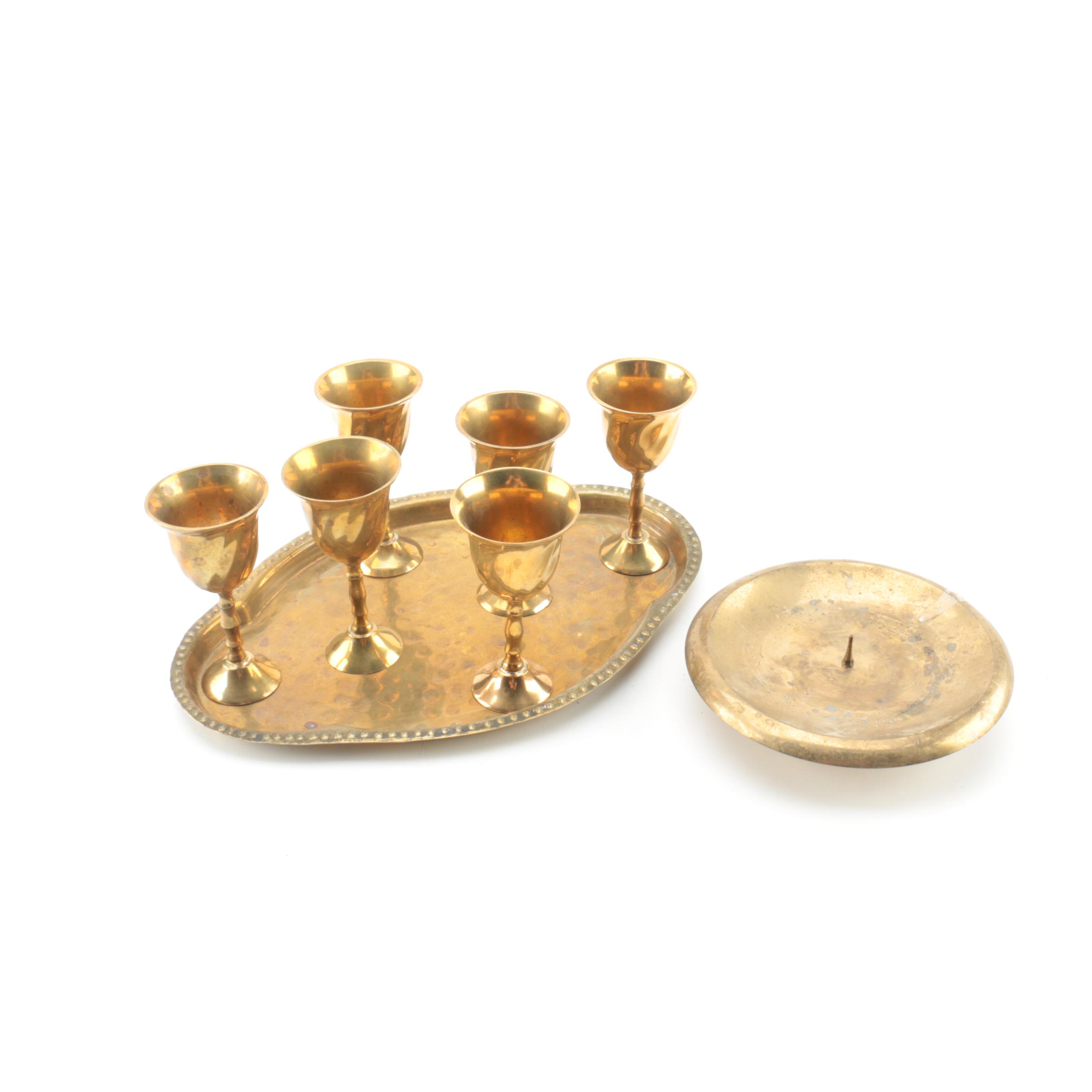 Vintage Brass Serveware