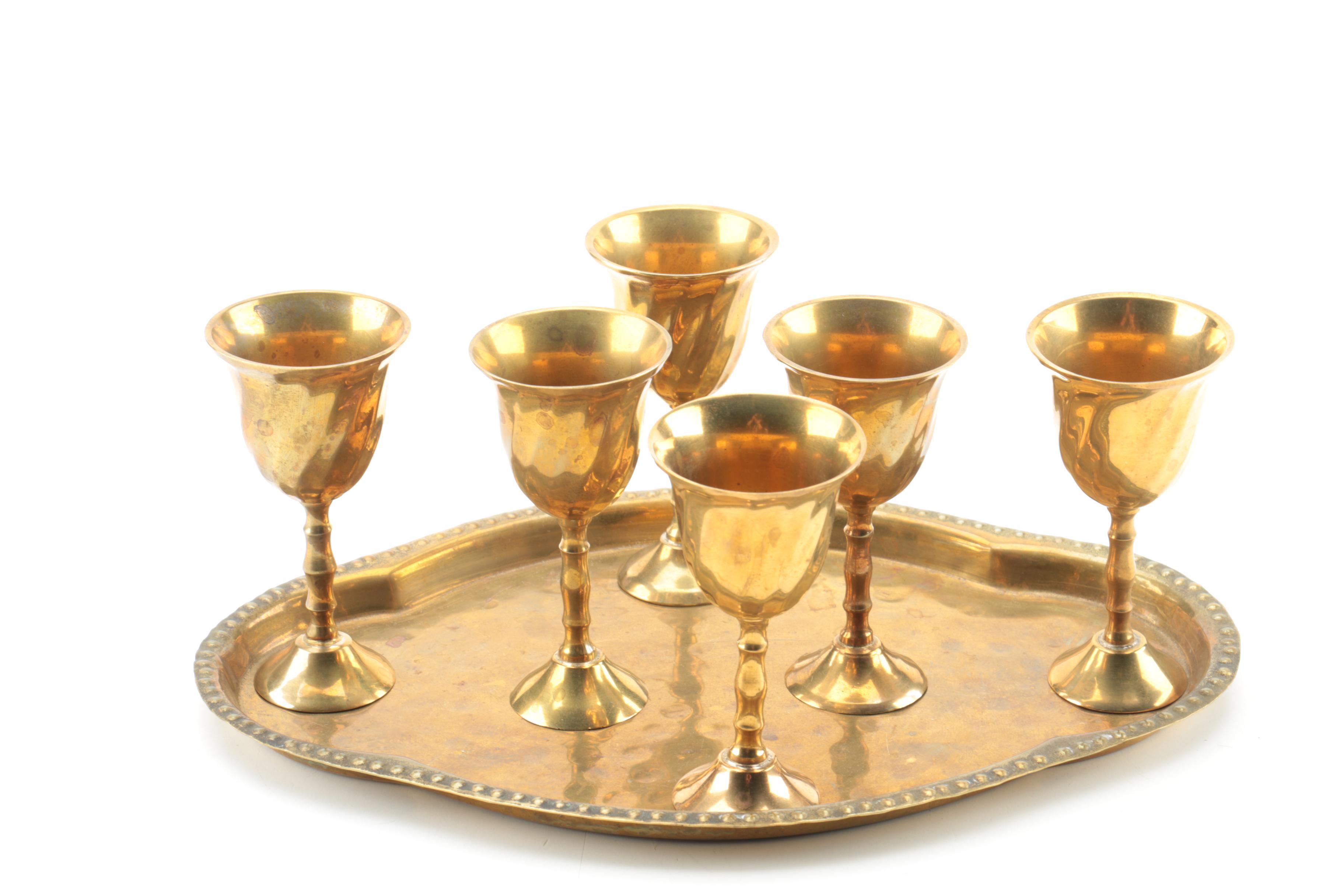 Vintage Brass Serveware