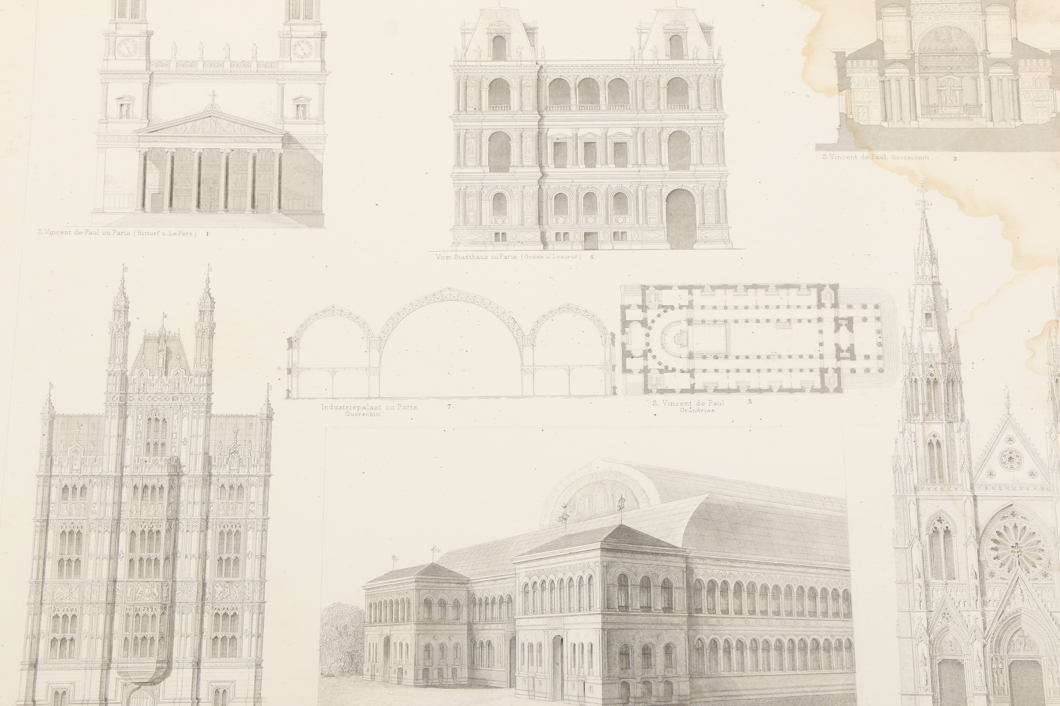 19th Century German Architecture Engravings