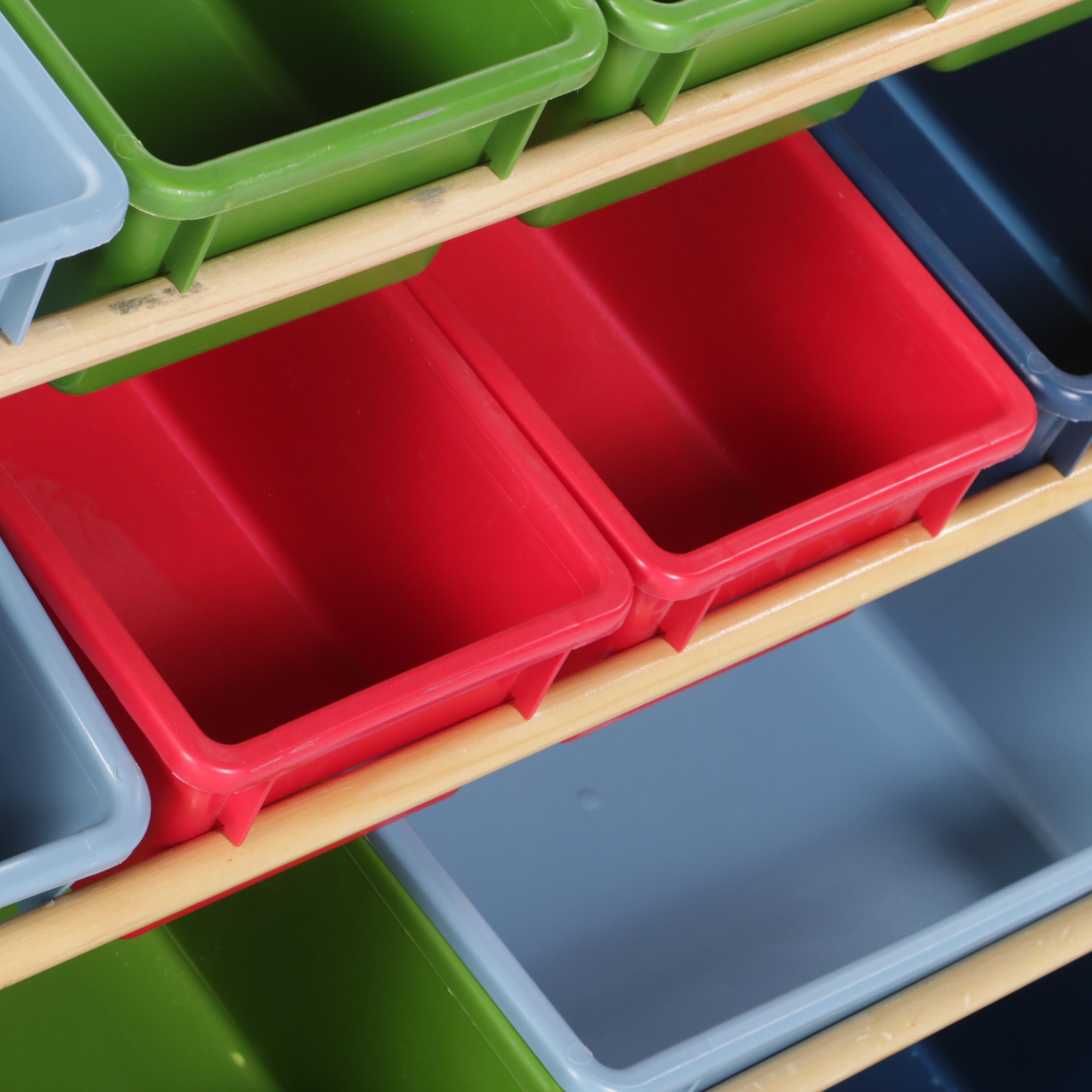 Children's Wooden Storage Rack With Plastic Bins by Battat