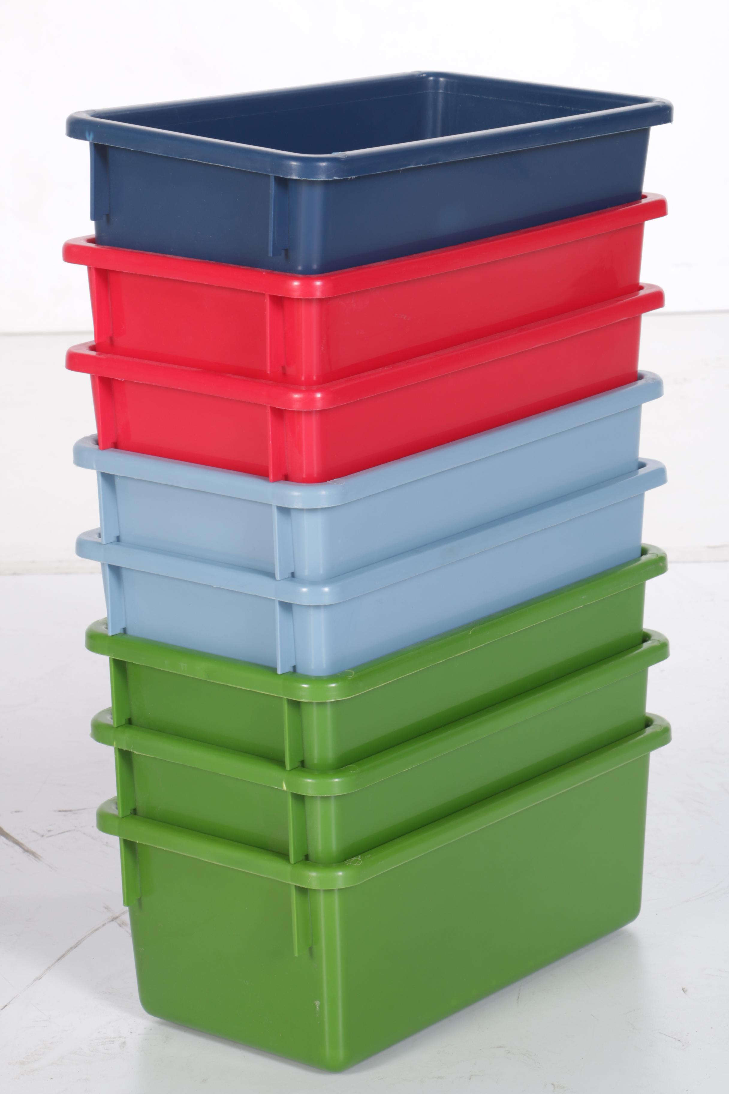Children's Wooden Storage Rack With Plastic Bins by Battat