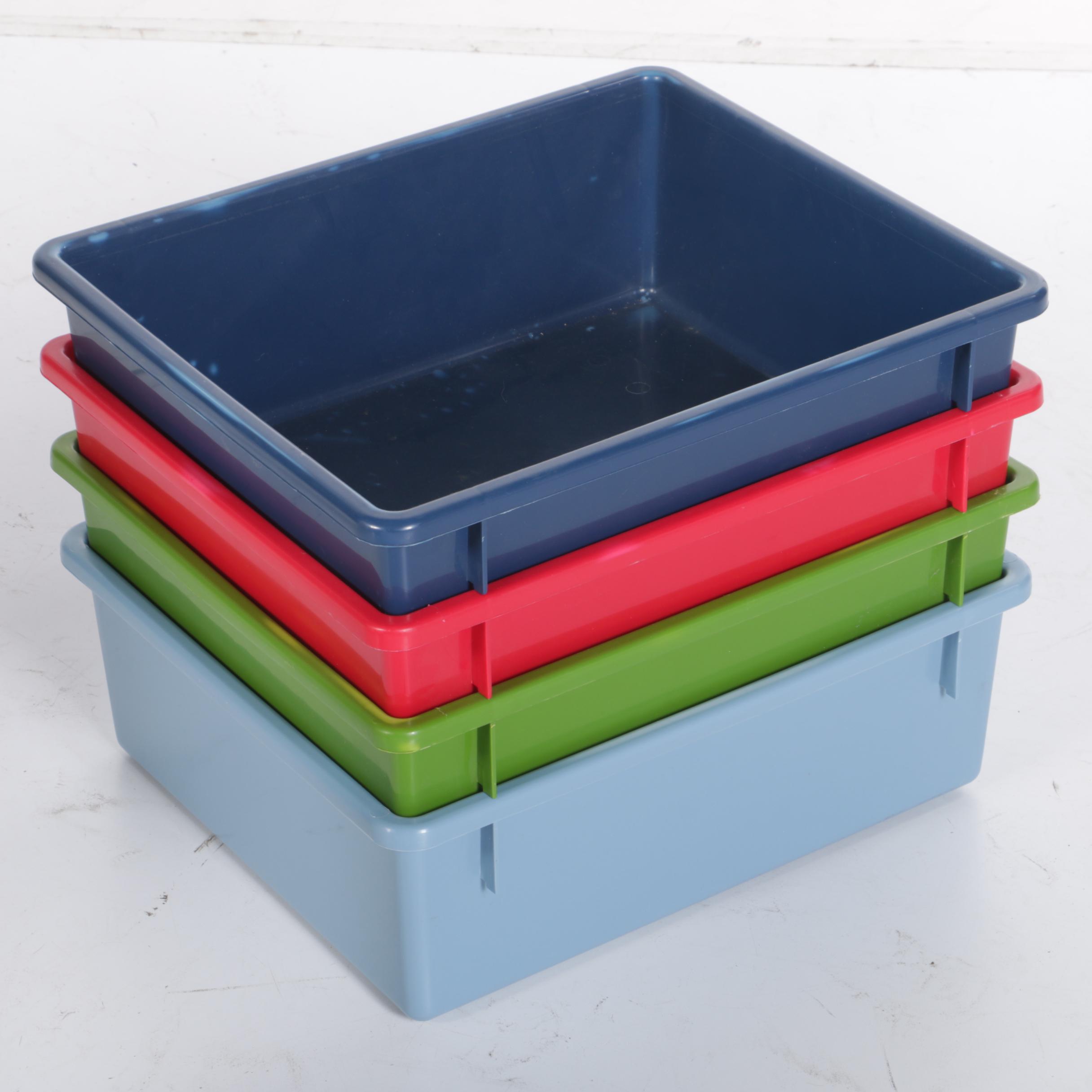 Children's Wooden Storage Rack With Plastic Bins by Battat