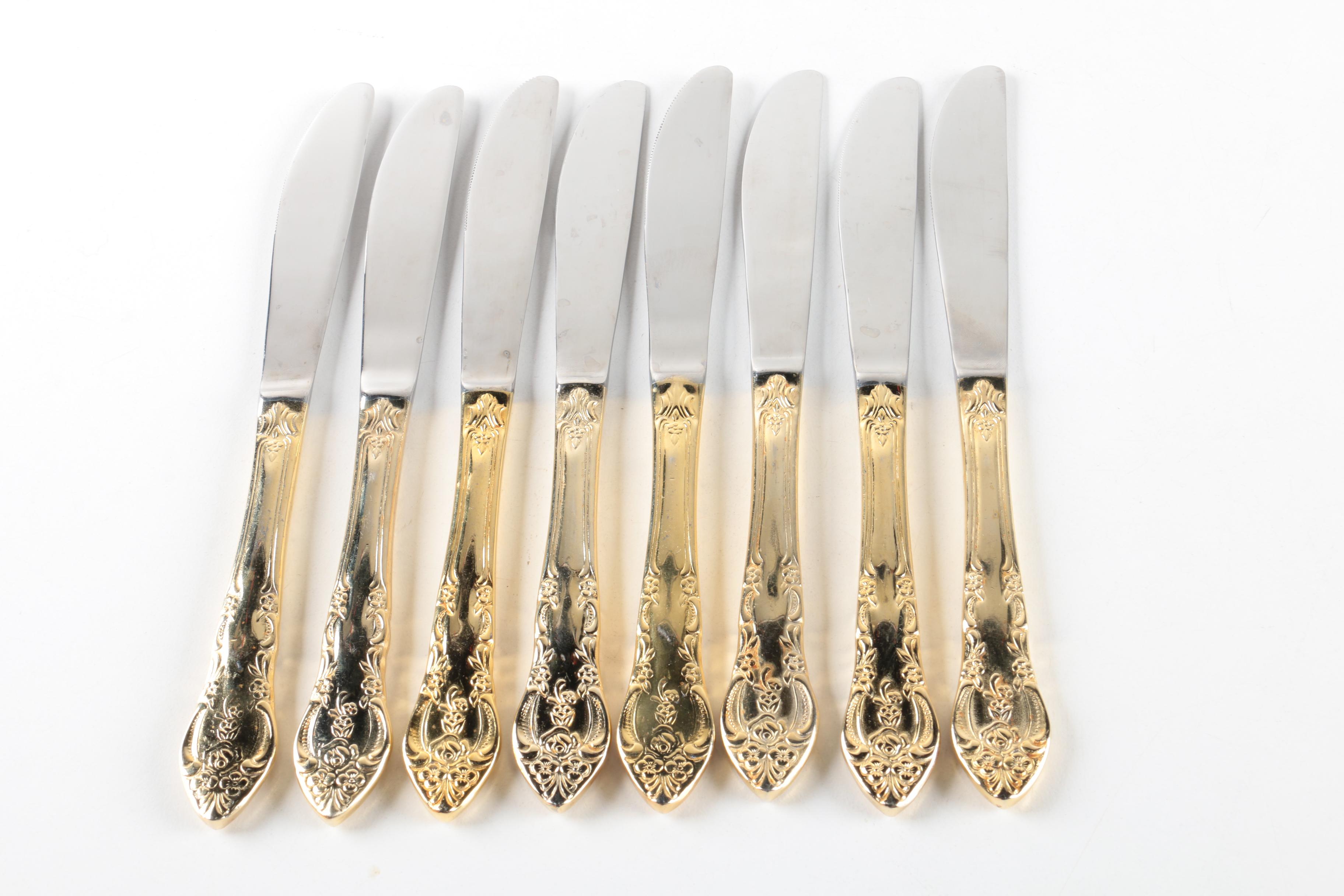 H.F. Ltd Gold-Toned Stainless Steel Flatware Sets