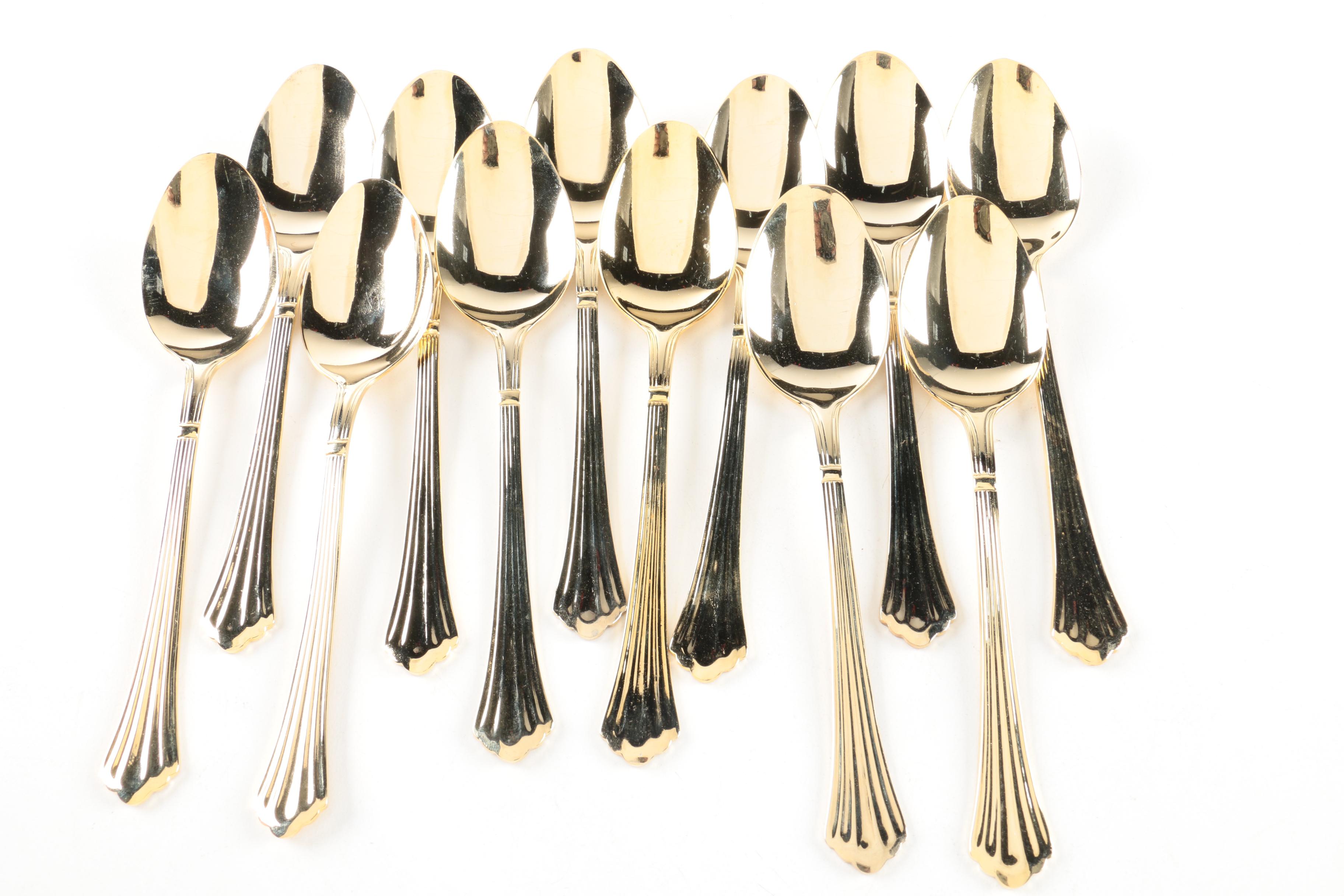 H.F. Ltd Gold-Toned Stainless Steel Flatware Sets