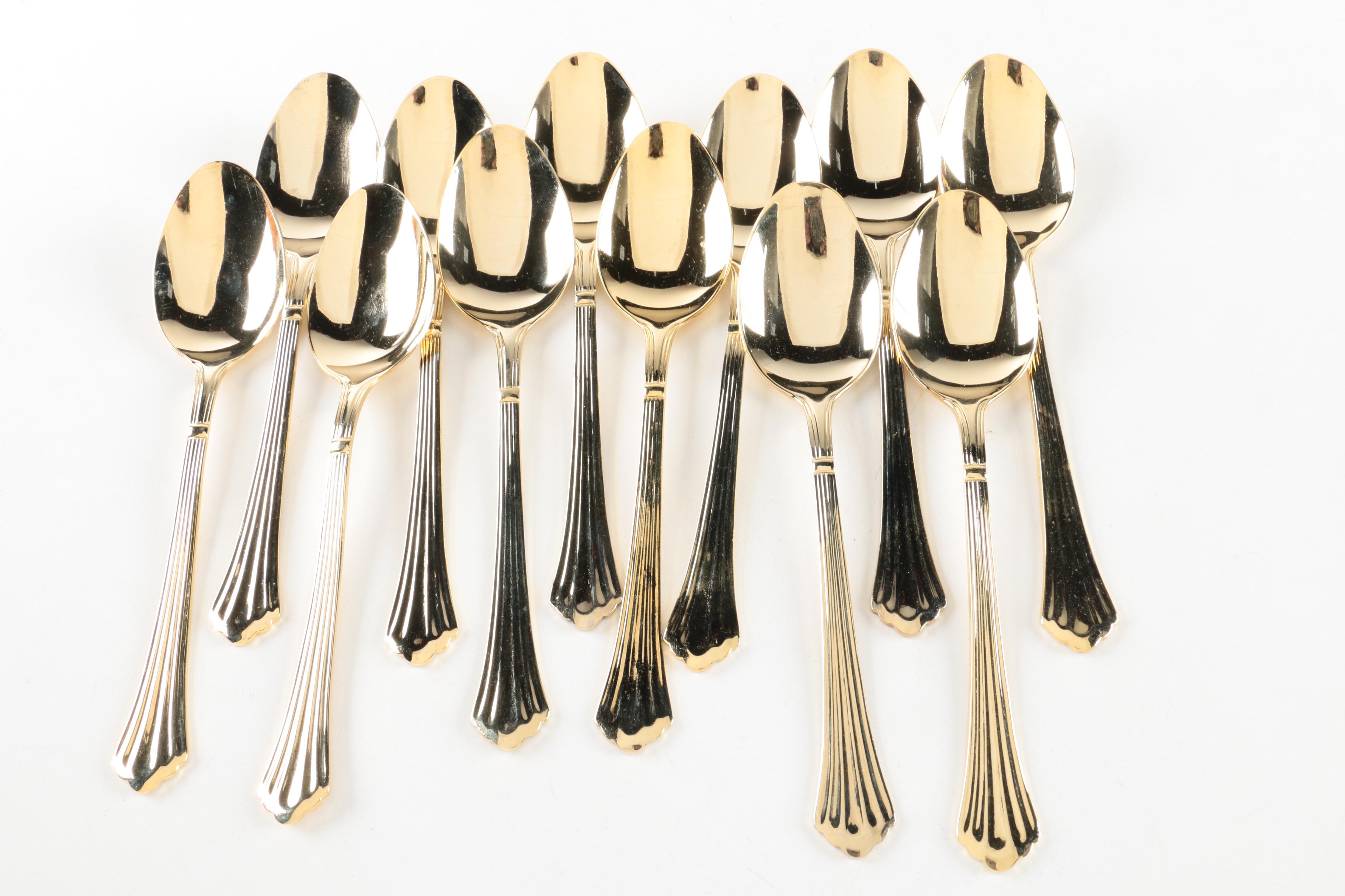 H.F. Ltd Gold-Toned Stainless Steel Flatware Sets