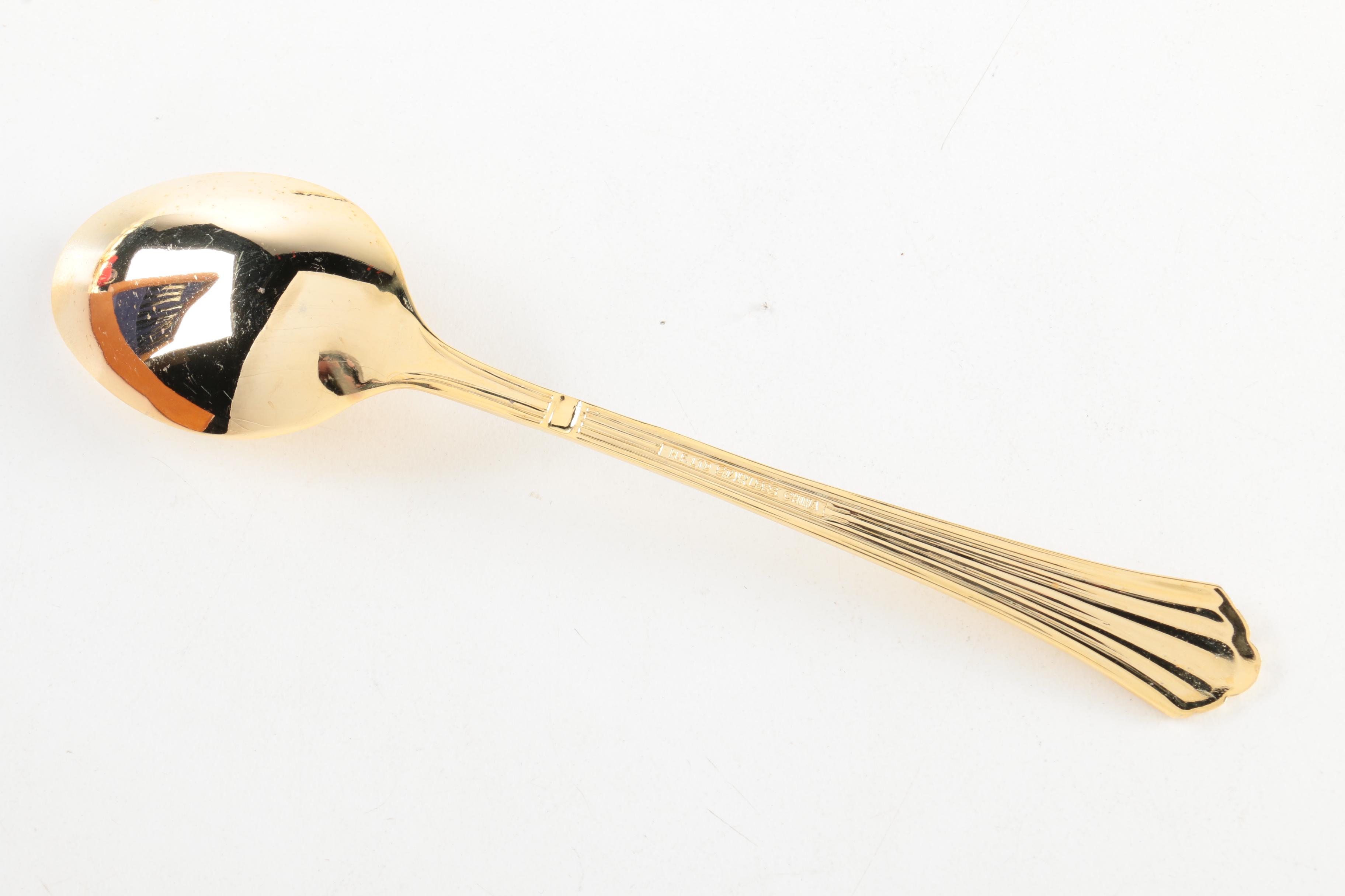 H.F. Ltd Gold-Toned Stainless Steel Flatware Sets