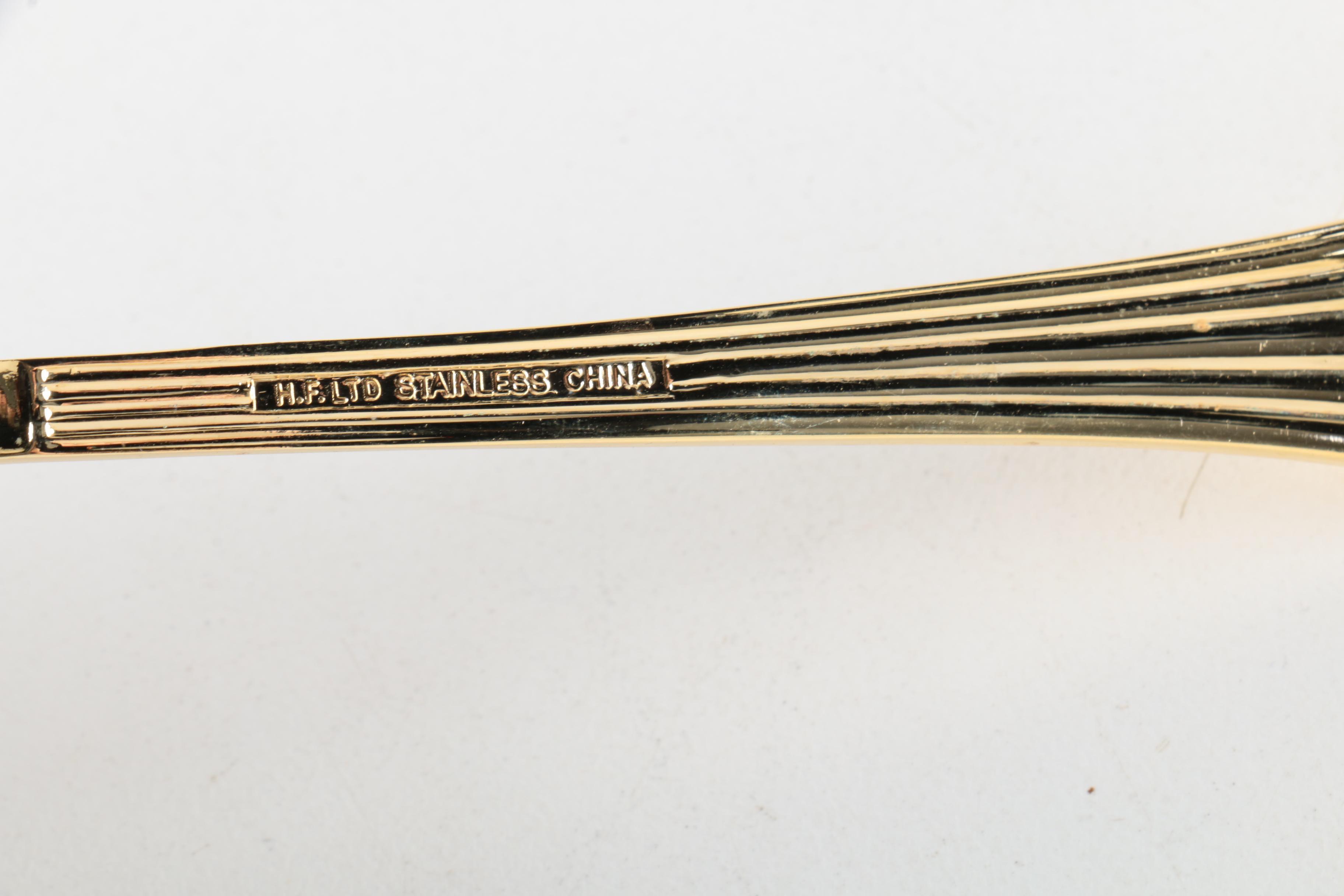 H.F. Ltd Gold-Toned Stainless Steel Flatware Sets