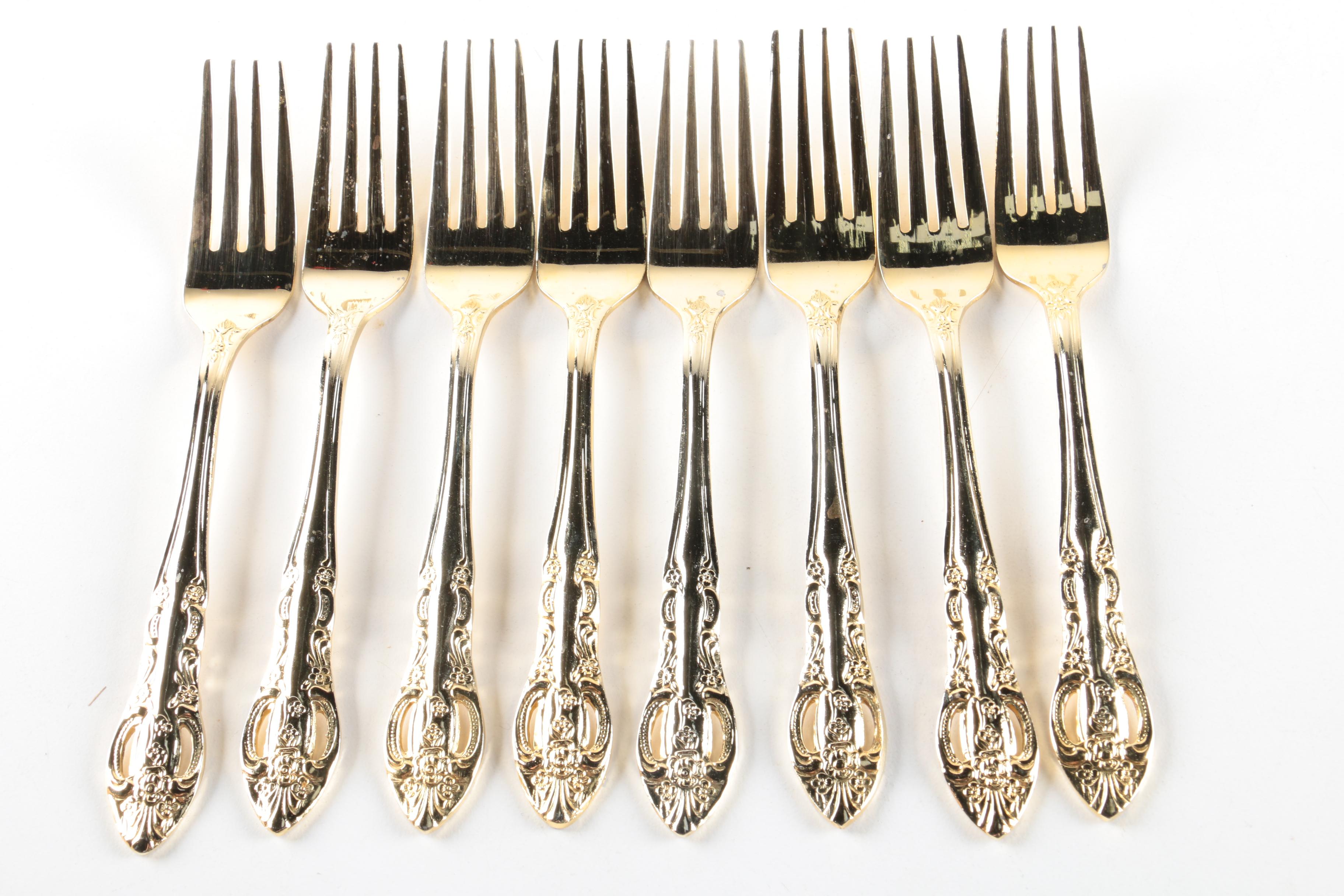 H.F. Ltd Gold-Toned Stainless Steel Flatware Sets
