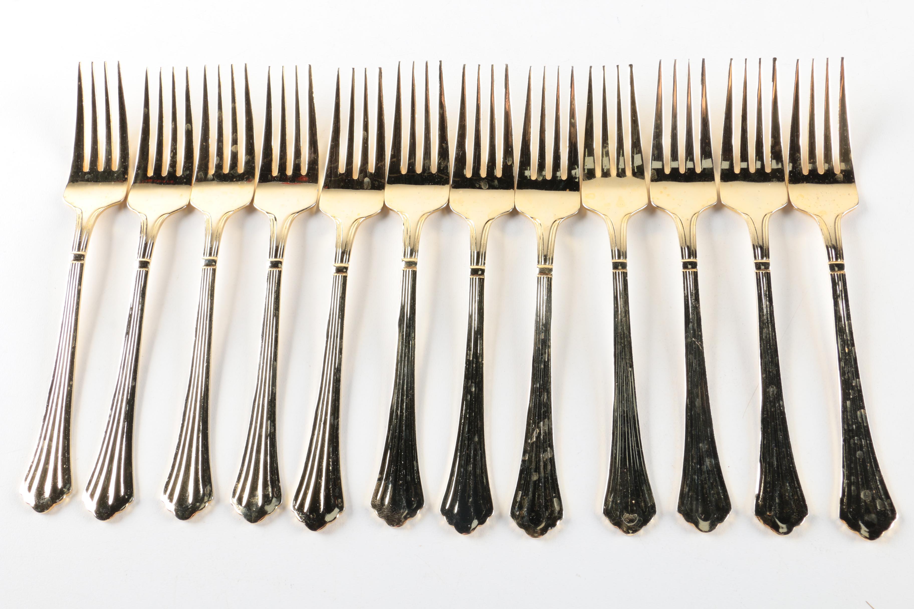 H.F. Ltd Gold-Toned Stainless Steel Flatware Sets