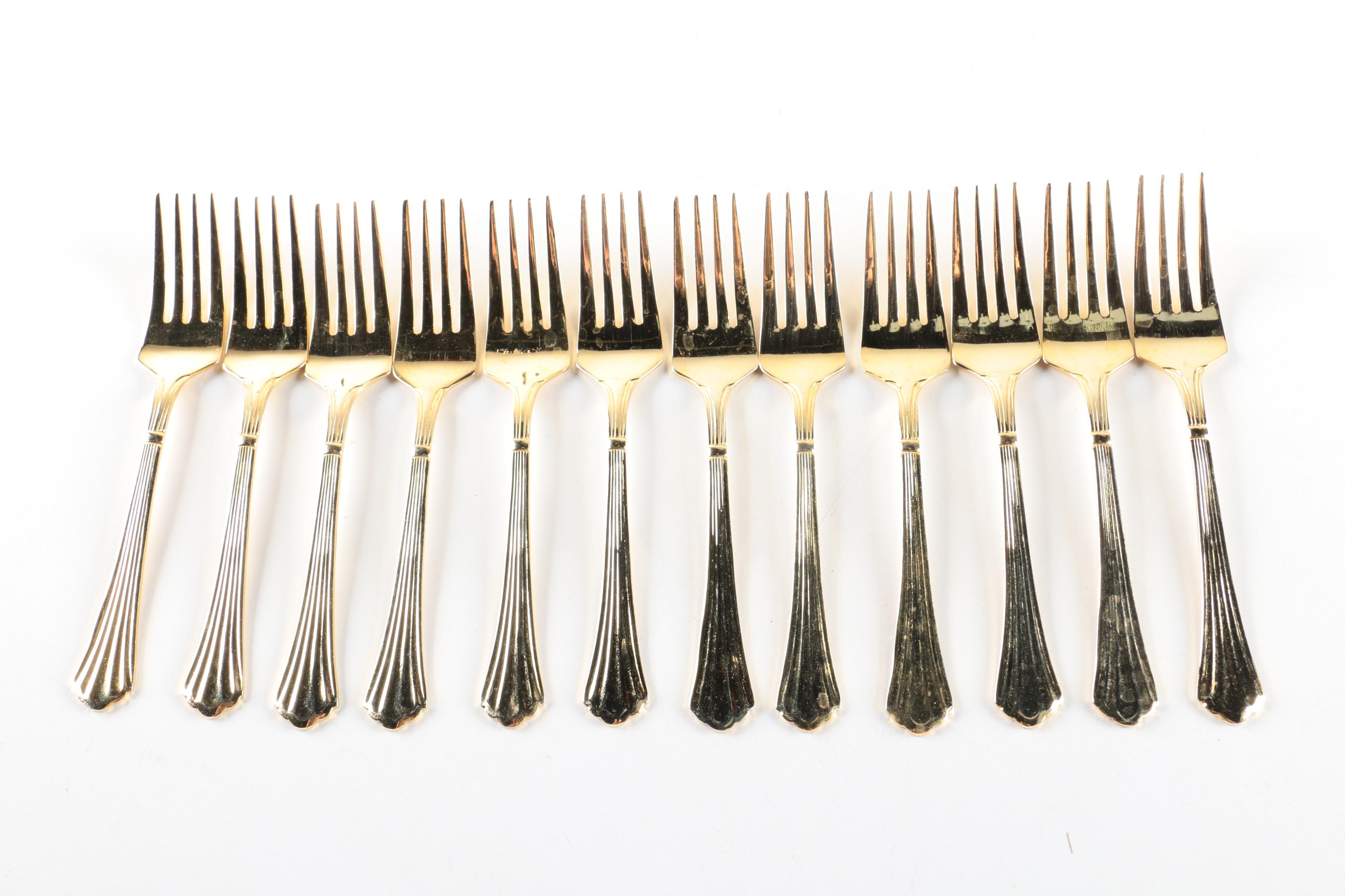 H.F. Ltd Gold-Toned Stainless Steel Flatware Sets