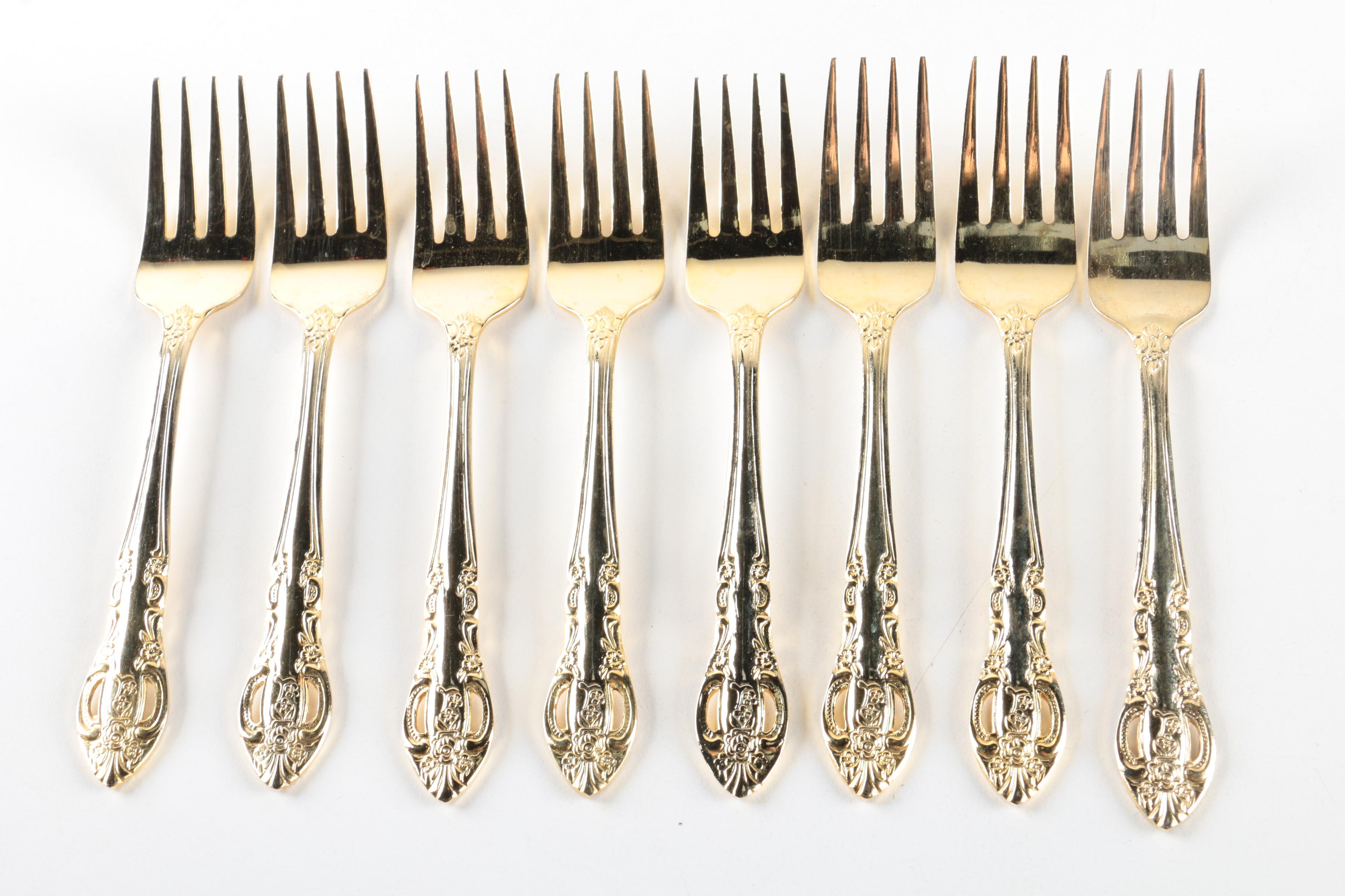 H.F. Ltd Gold-Toned Stainless Steel Flatware Sets