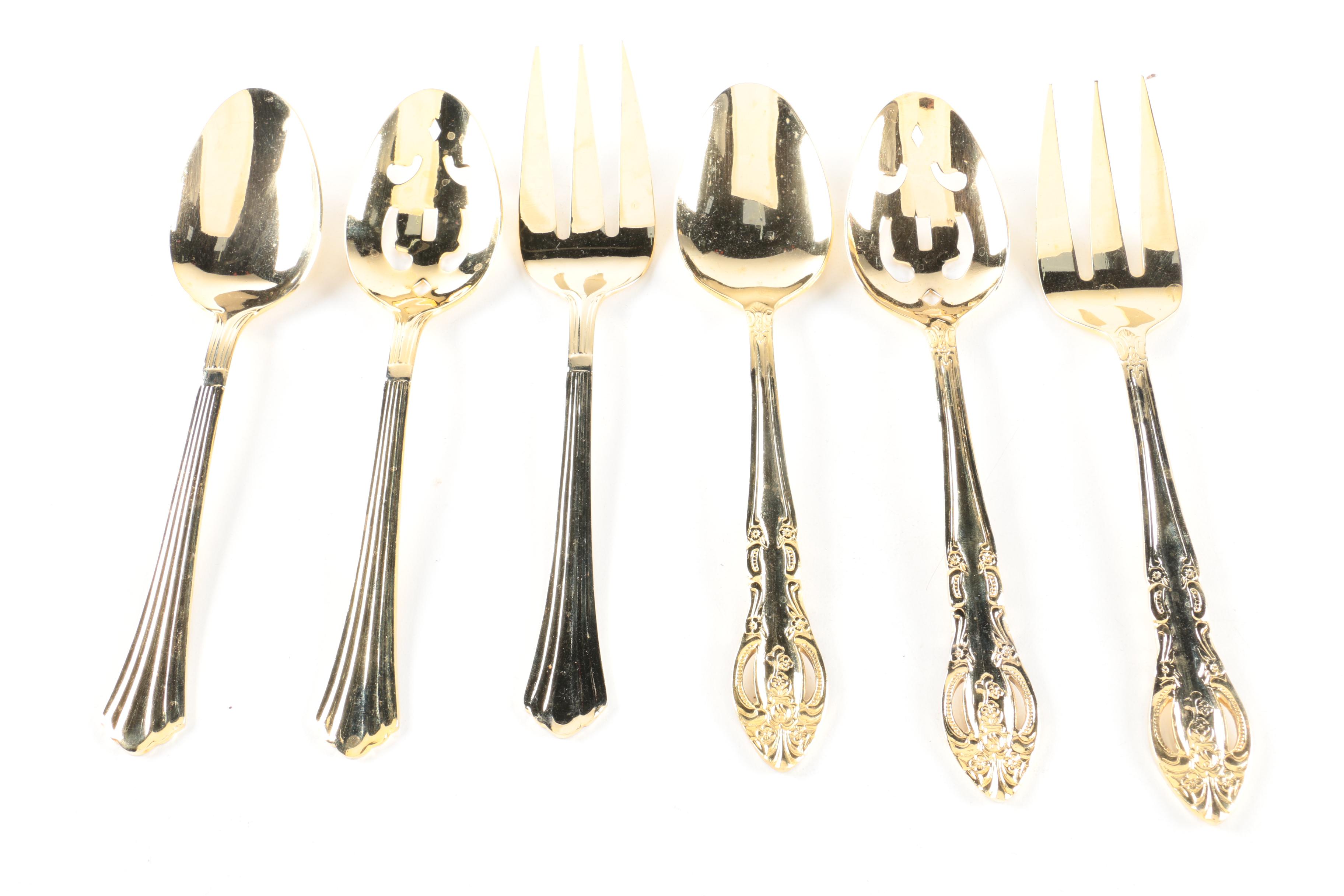 H.F. Ltd Gold-Toned Stainless Steel Flatware Sets