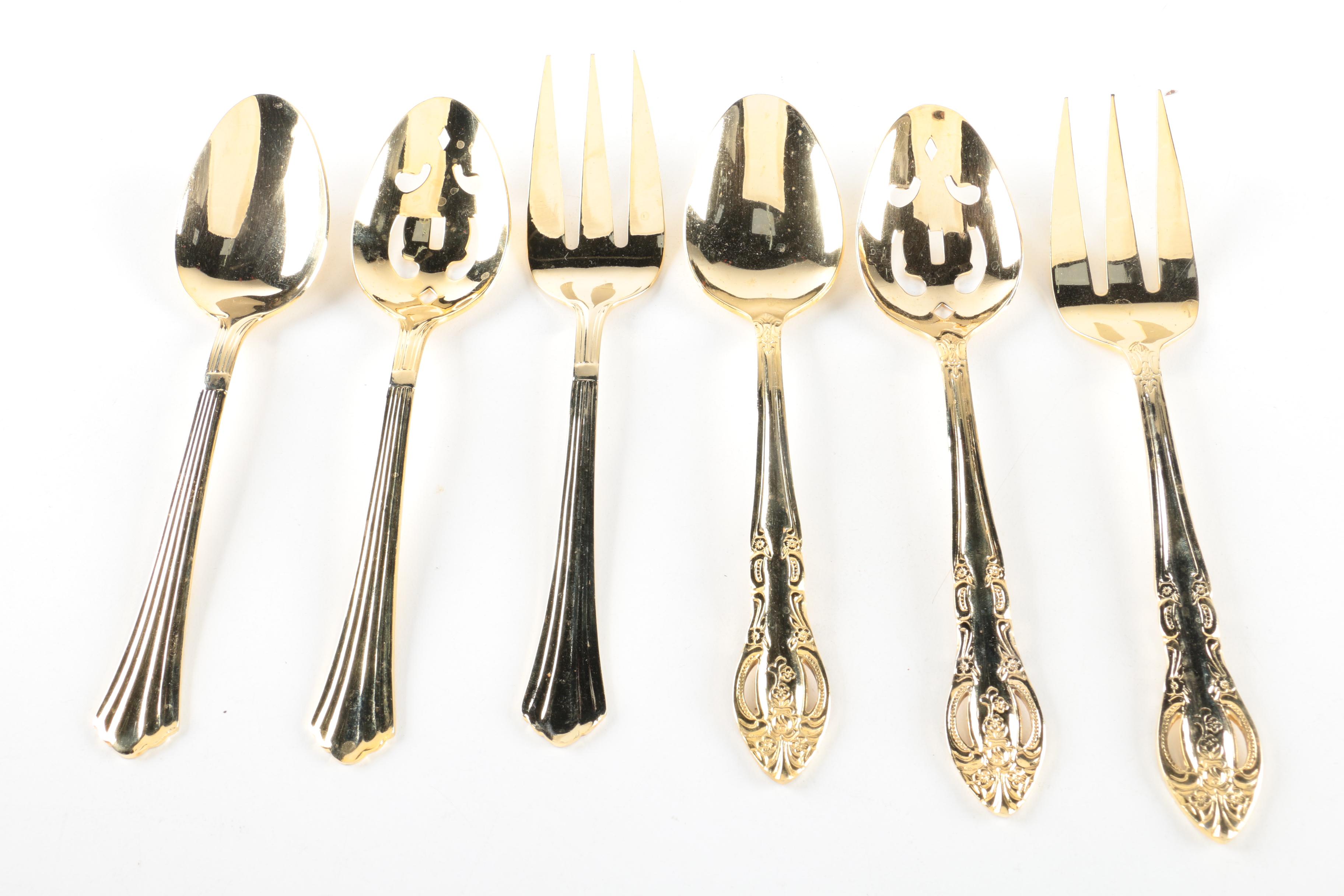 H.F. Ltd Gold-Toned Stainless Steel Flatware Sets