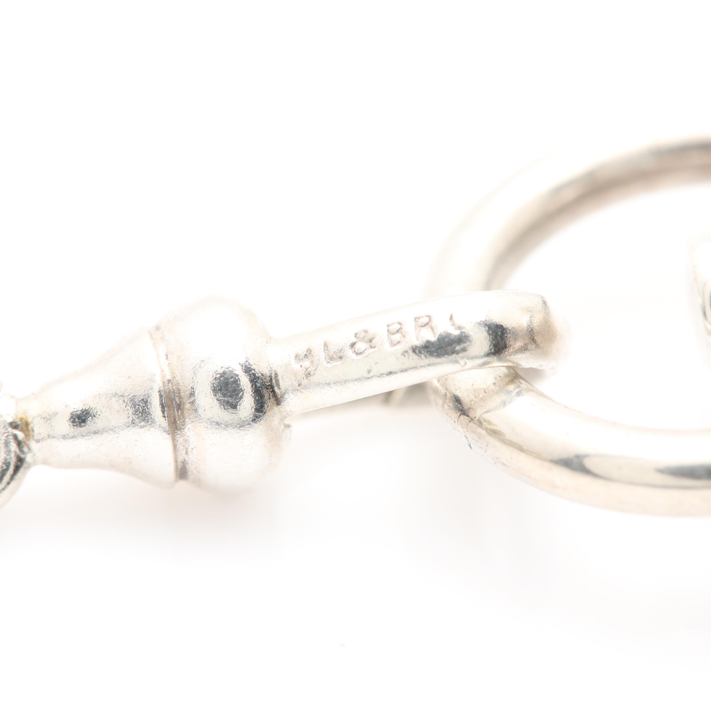 Circa 1906 Sterling Silver Coin Holder Pendant and 800 Silver Fob Chain