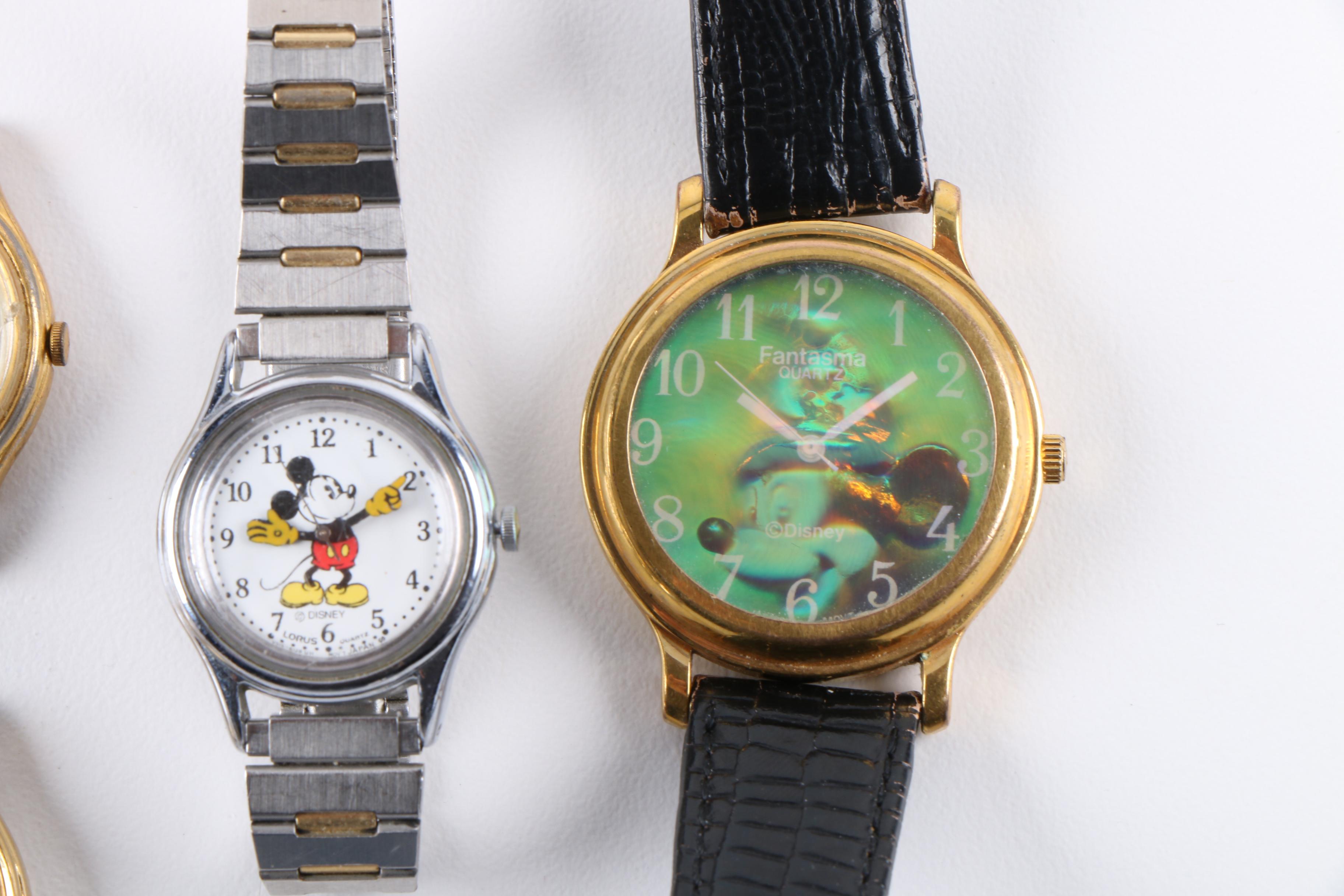 Selection of Disney, Dr. Seuss, and Peanuts Watches and Pocket Watch