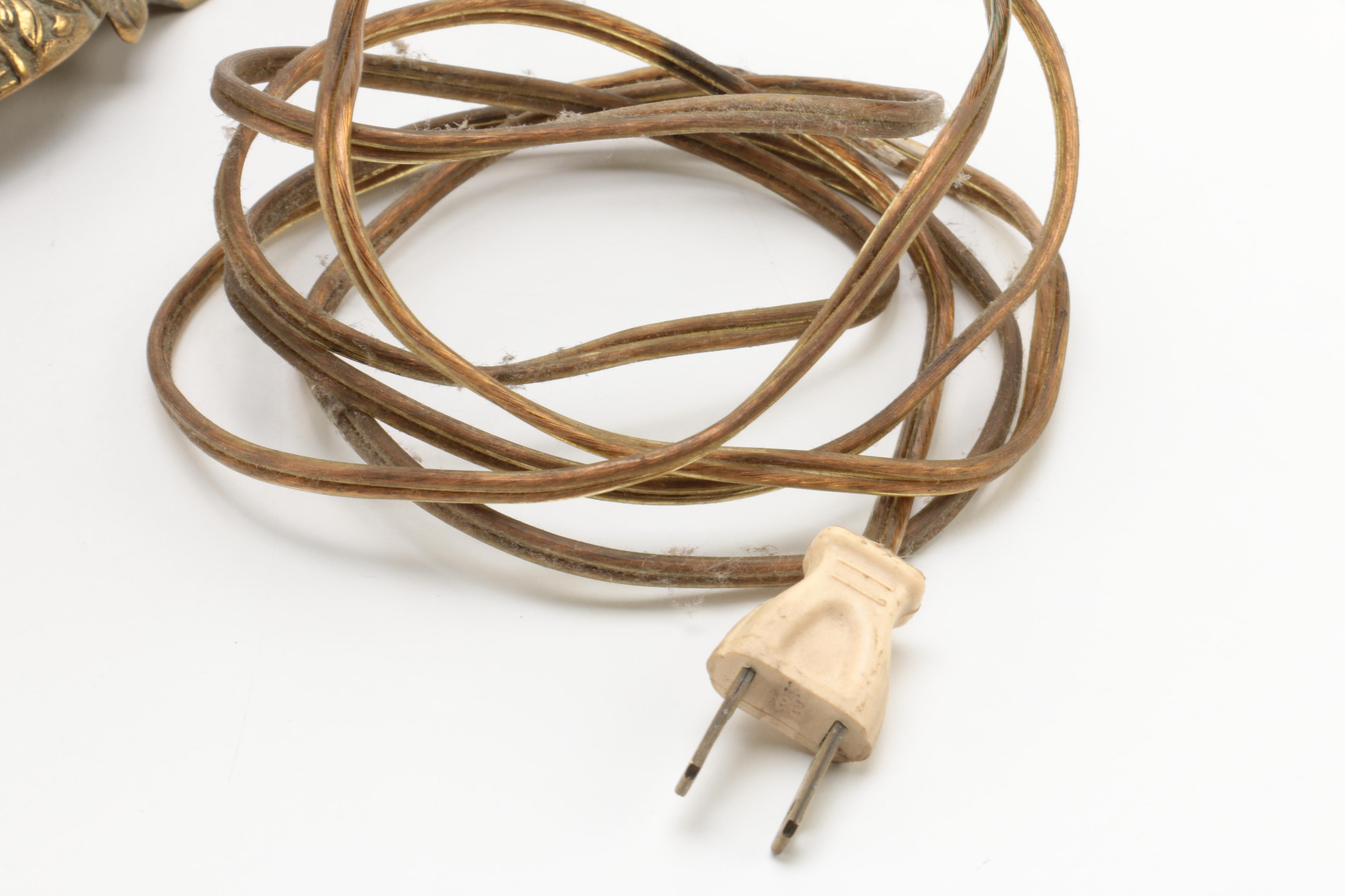 Vintage Candleabrum Table Lamp with Prisms