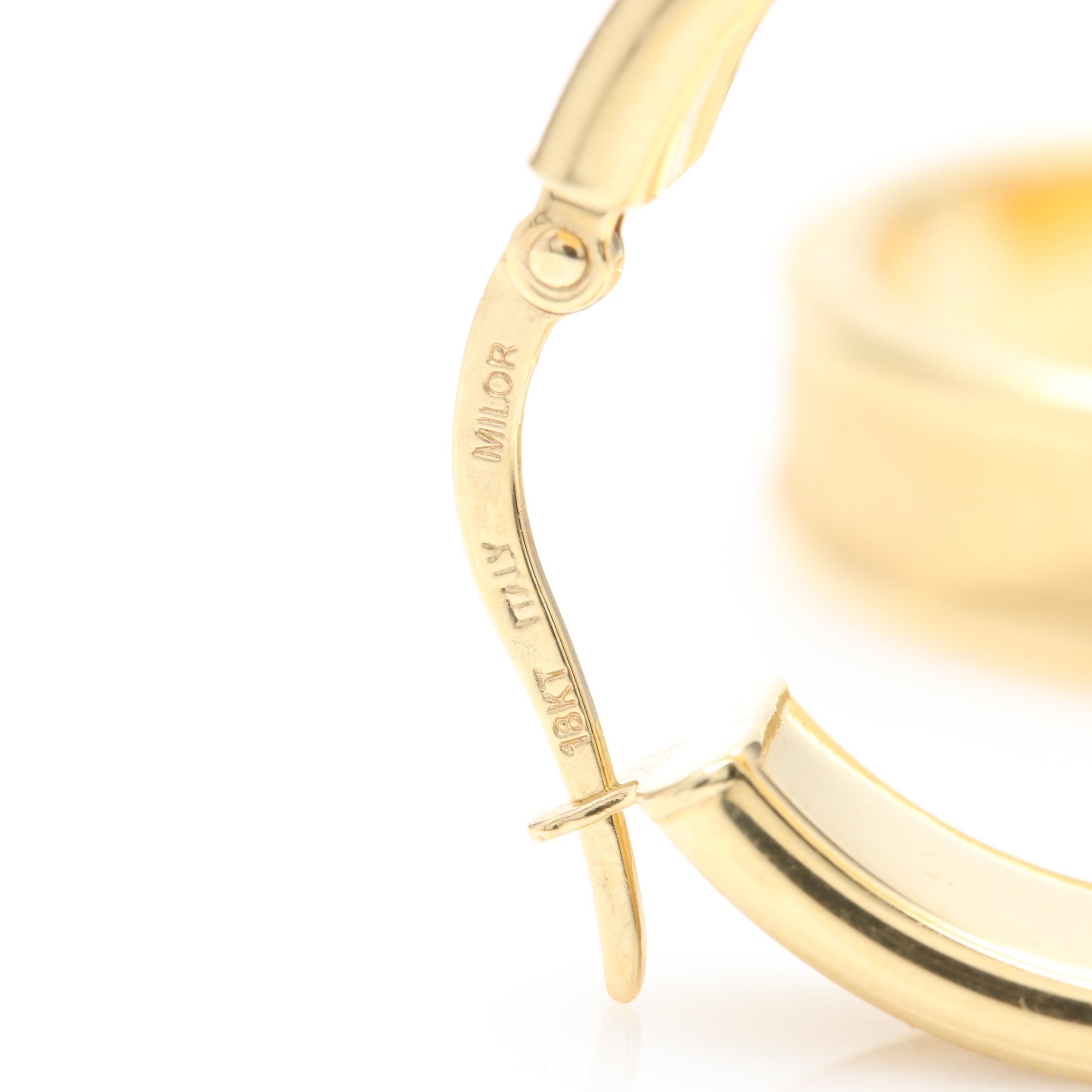 Milor 18K Yellow Gold Hoop Earrings