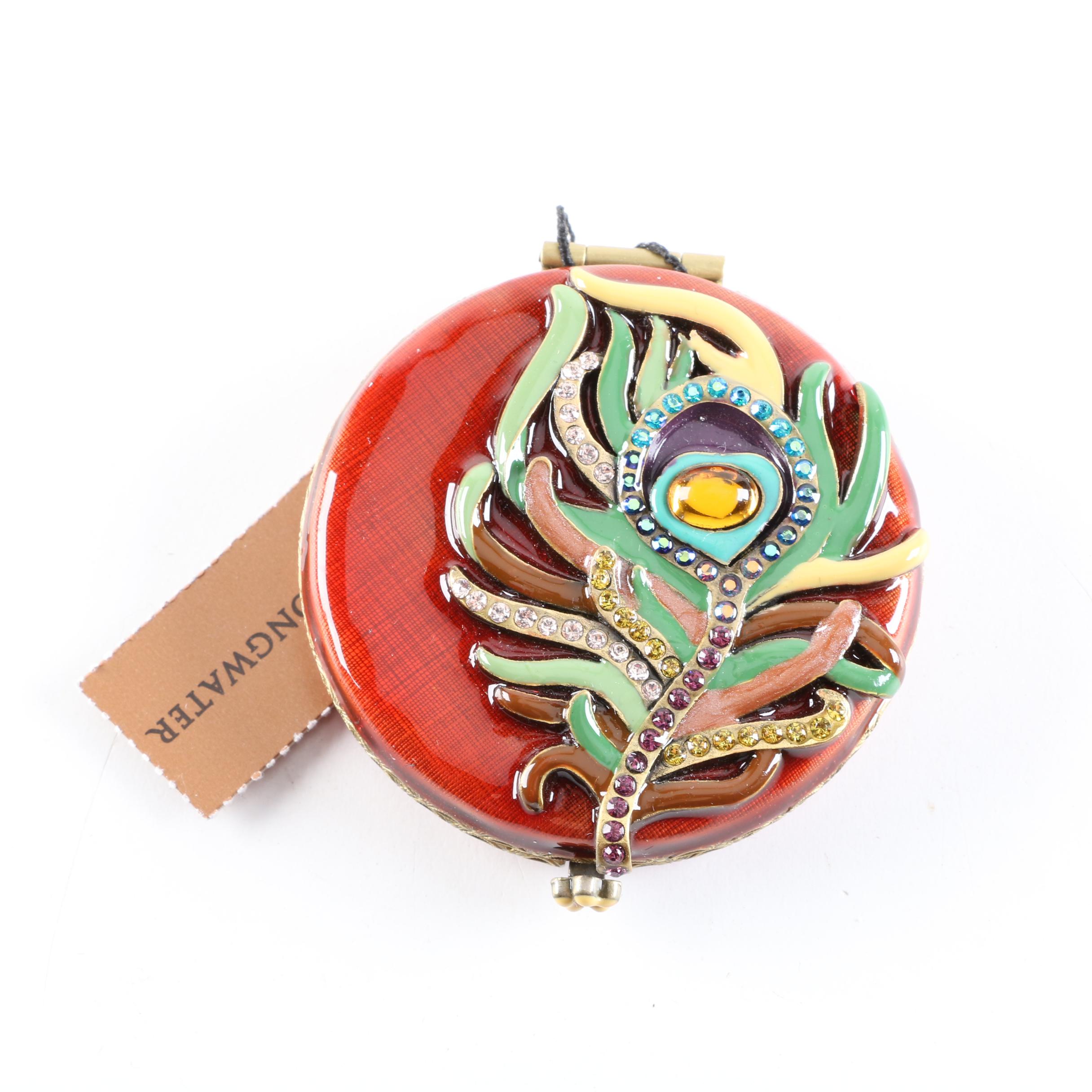 Jay Strongwater Double Mirror Compact with Enameled Case