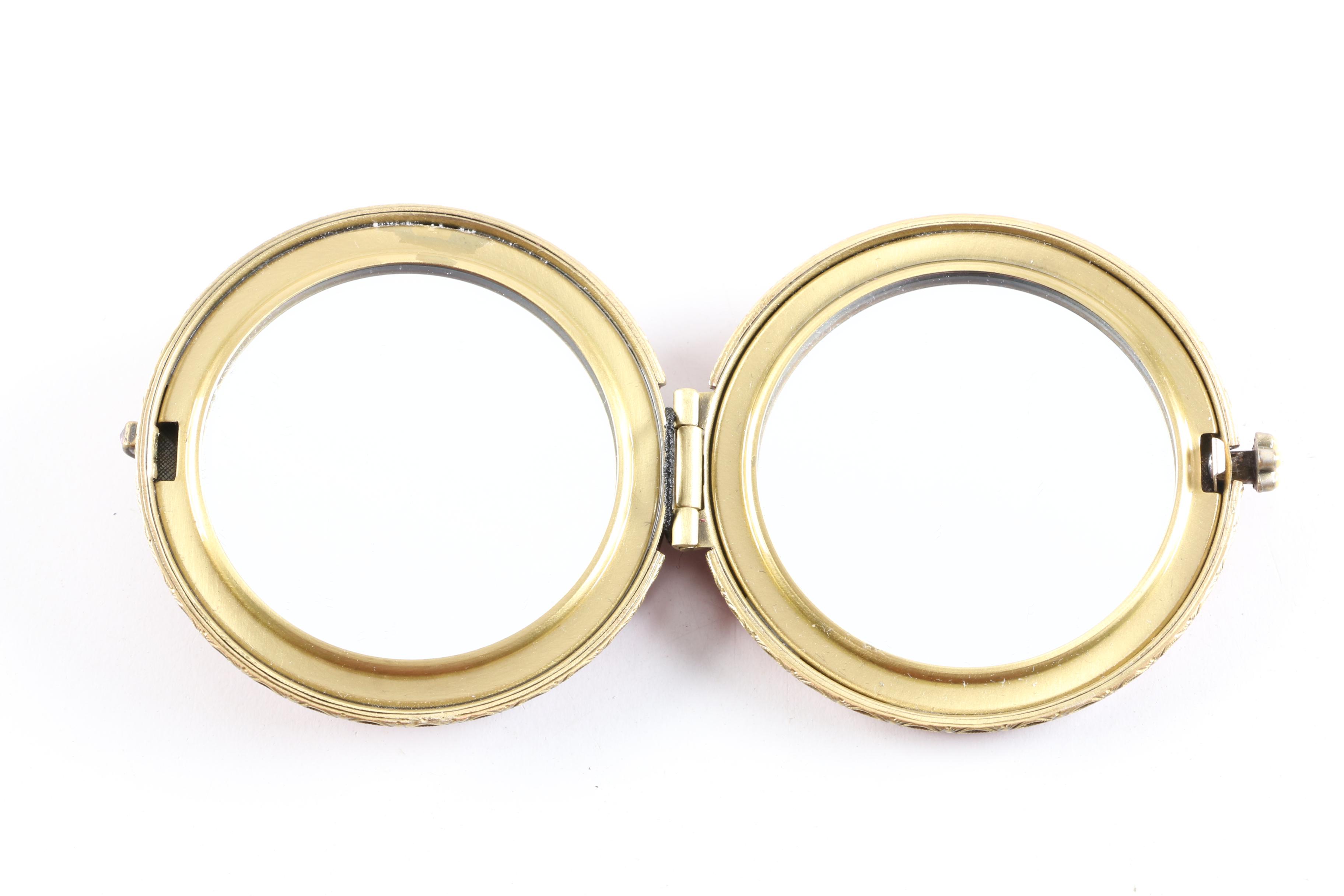 Jay Strongwater Double Mirror Compact with Enameled Case