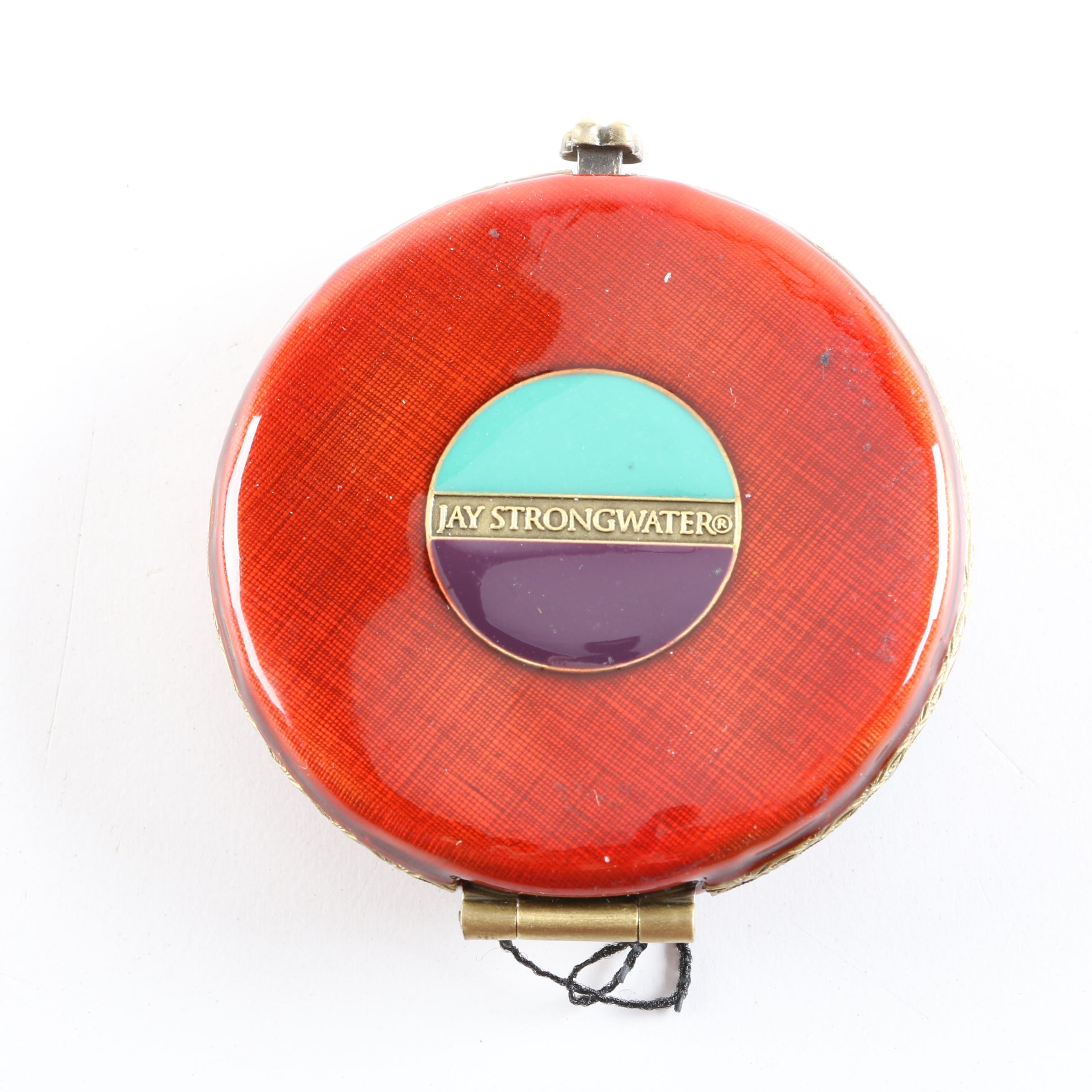 Jay Strongwater Double Mirror Compact with Enameled Case