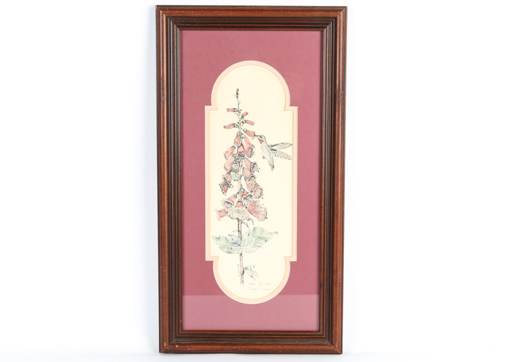 Hand-Colored Limited Edition Etchings Of Hummingbirds by Jan Mintz