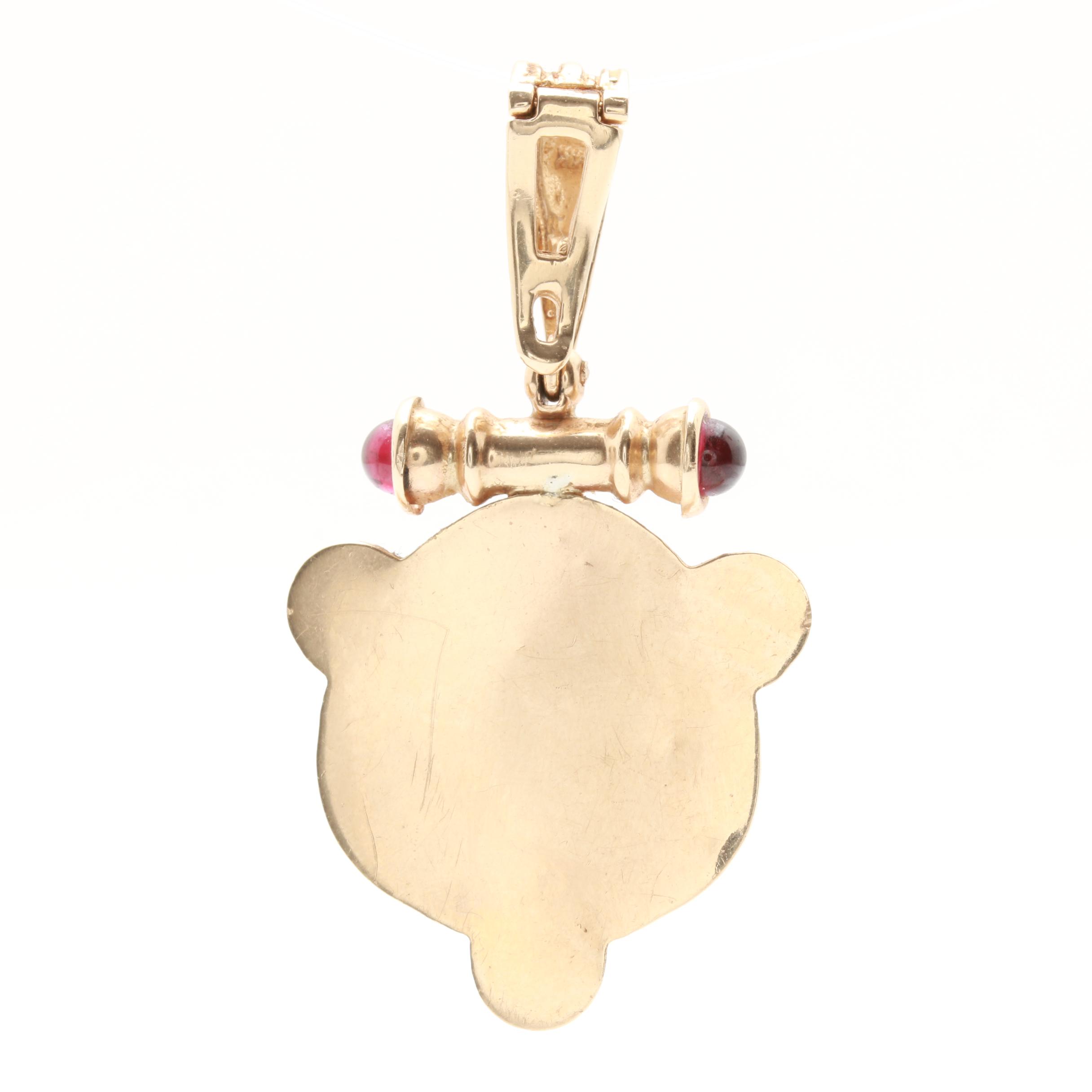 14K Yellow Gold Garnet Pendant With 22K Gold 1999 $5 Gold Eagle Coin