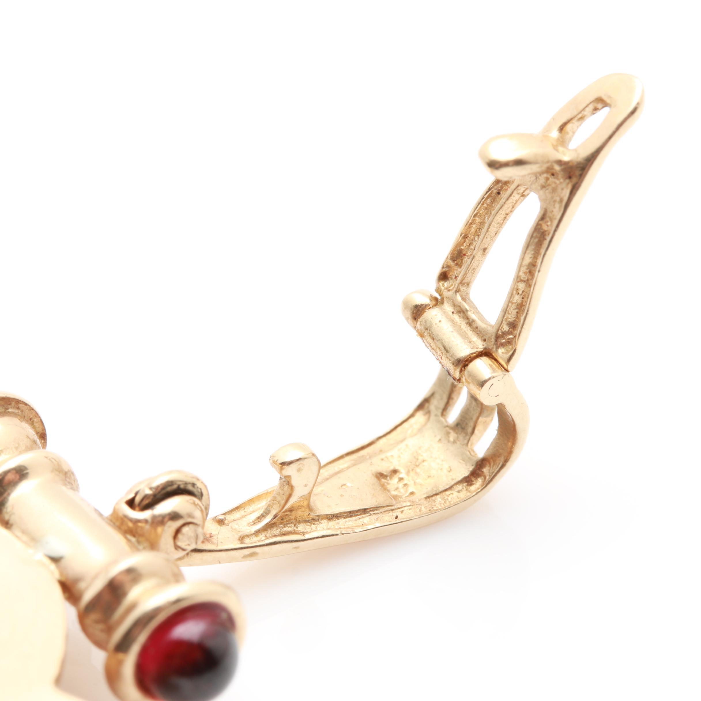 14K Yellow Gold Garnet Pendant With 22K Gold 1999 $5 Gold Eagle Coin