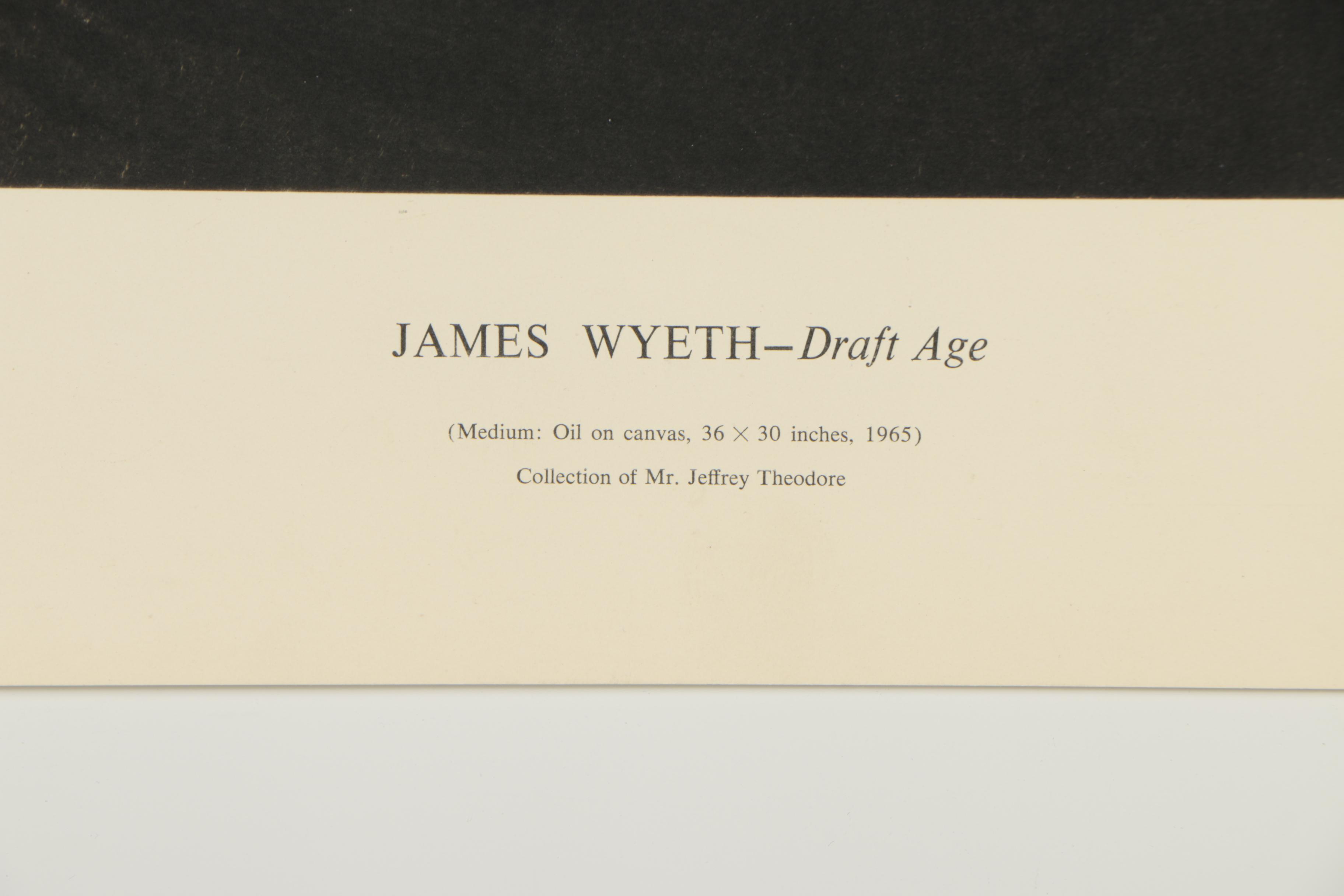 Vintage Collotype After James Wyeth "Draft Age"