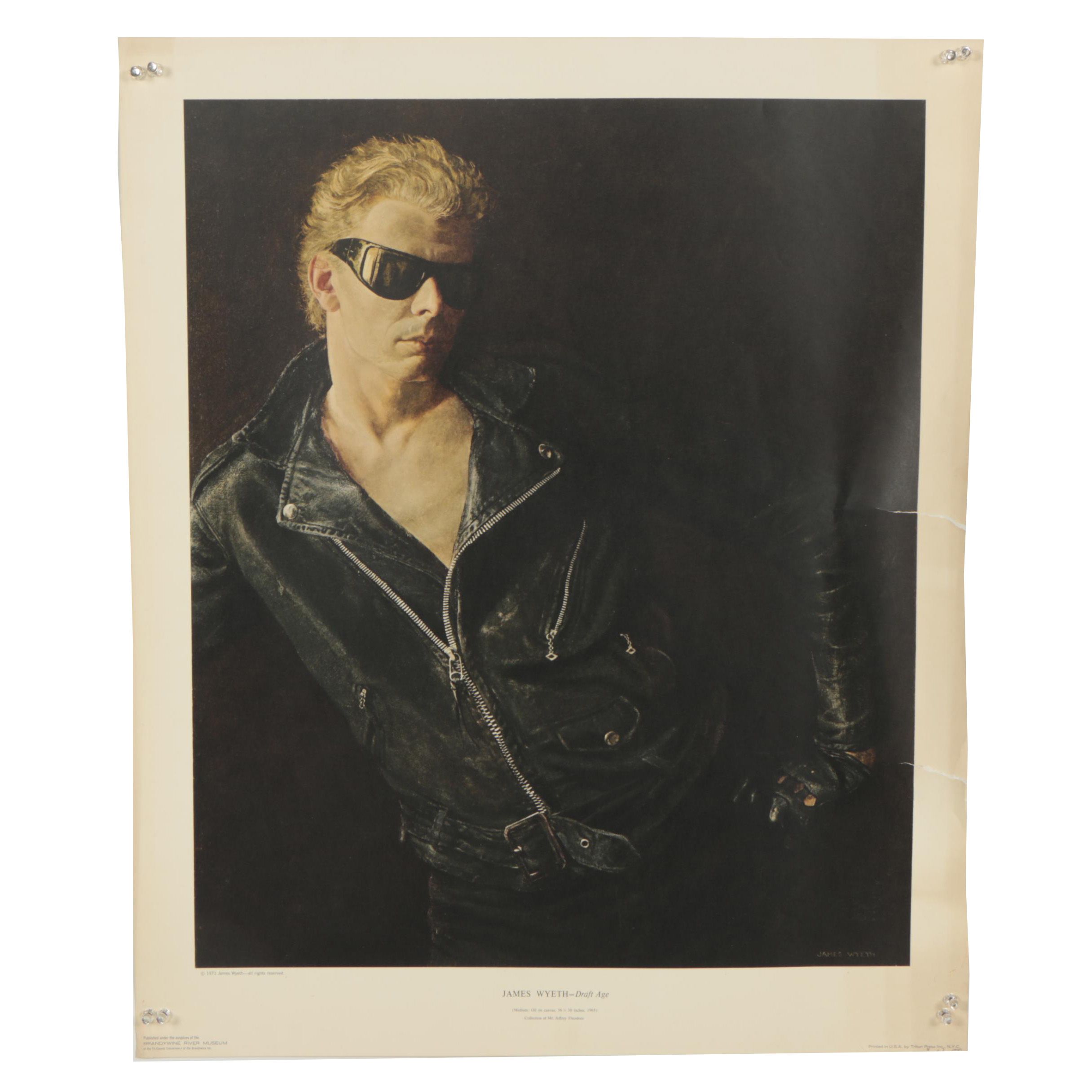 Vintage Collotype After James Wyeth "Draft Age"