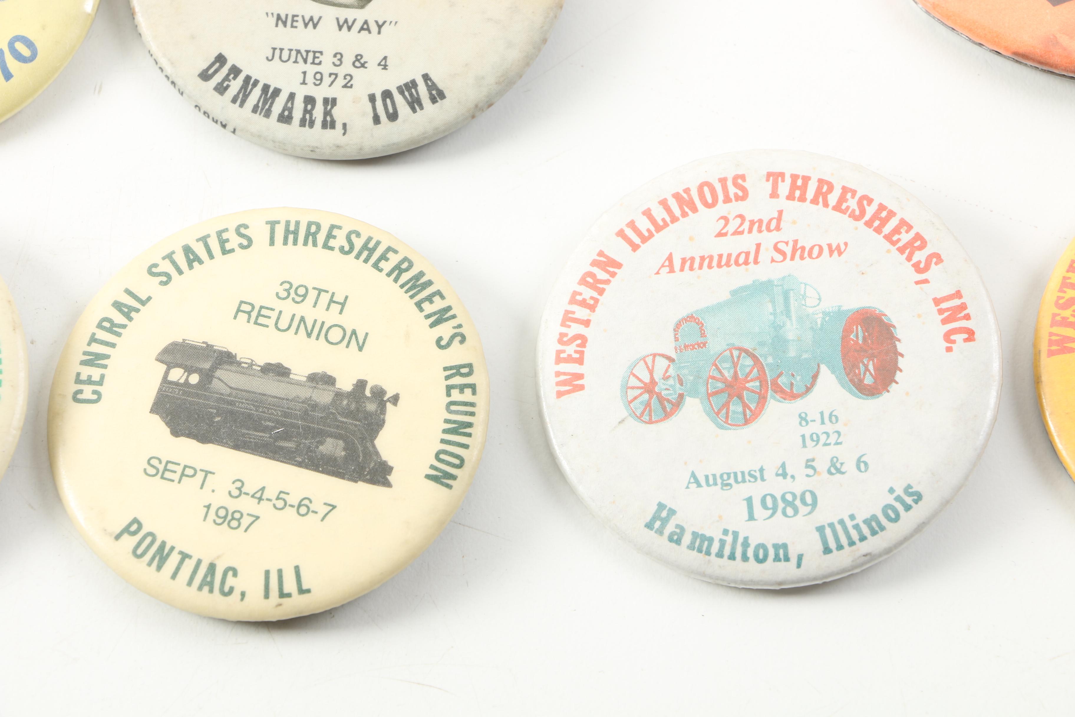 Vintage Thresherman's Reunion, Auto and Gas Engine Shows, and More Pinbacks