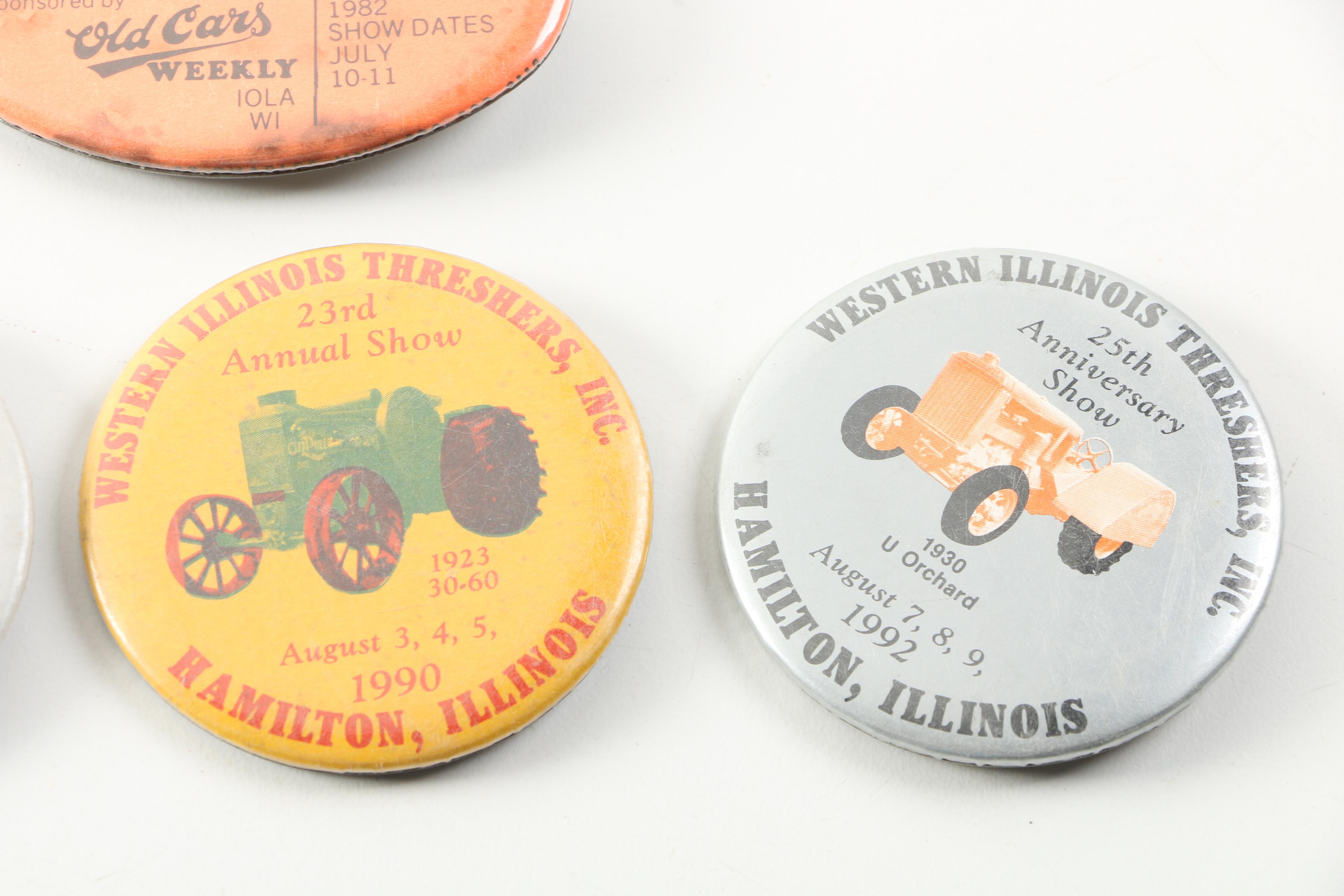 Vintage Thresherman's Reunion, Auto and Gas Engine Shows, and More Pinbacks