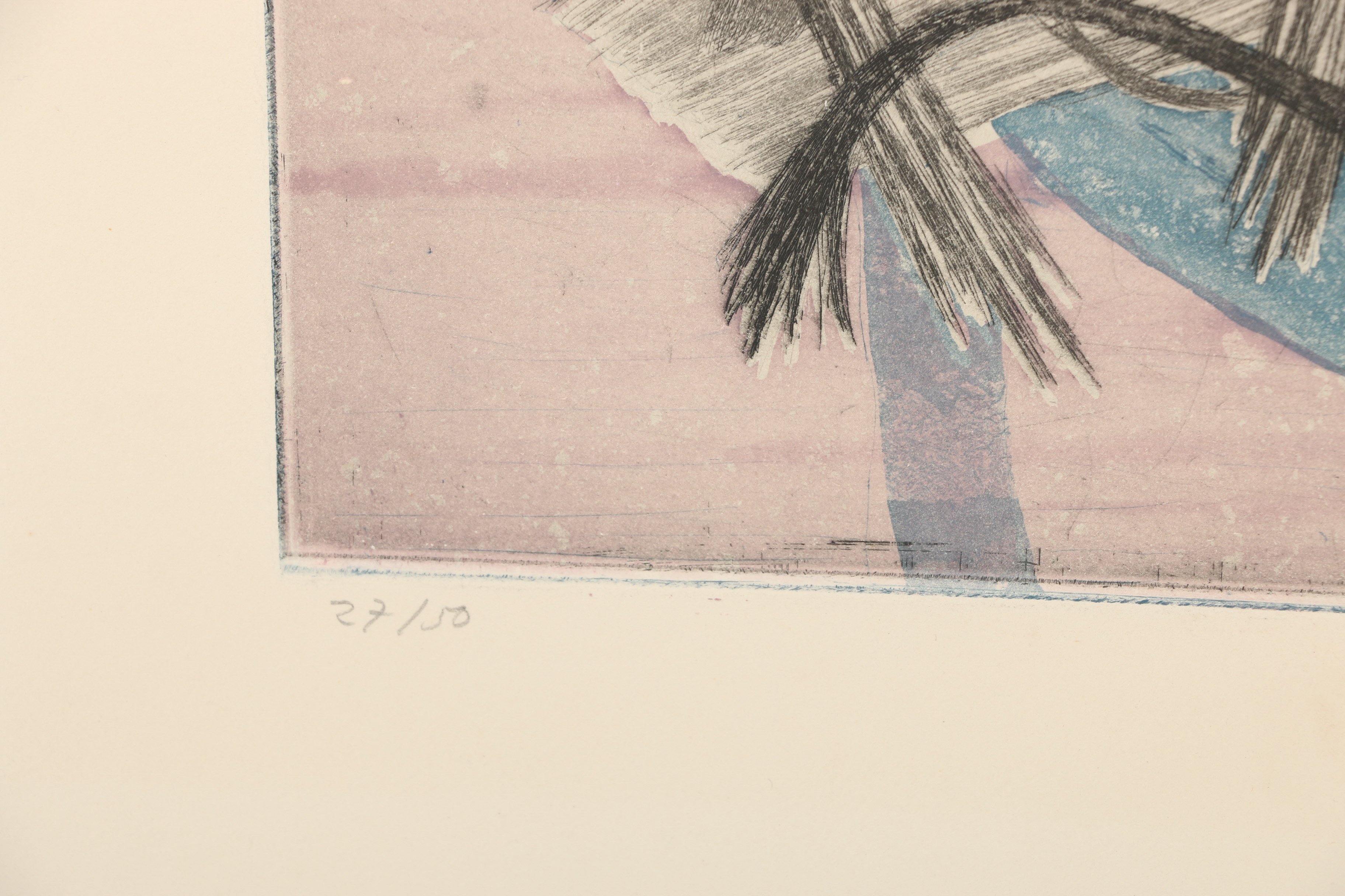 Henri Goetz 1960 Etching with Aquatint "Fond Mauve" Everything But