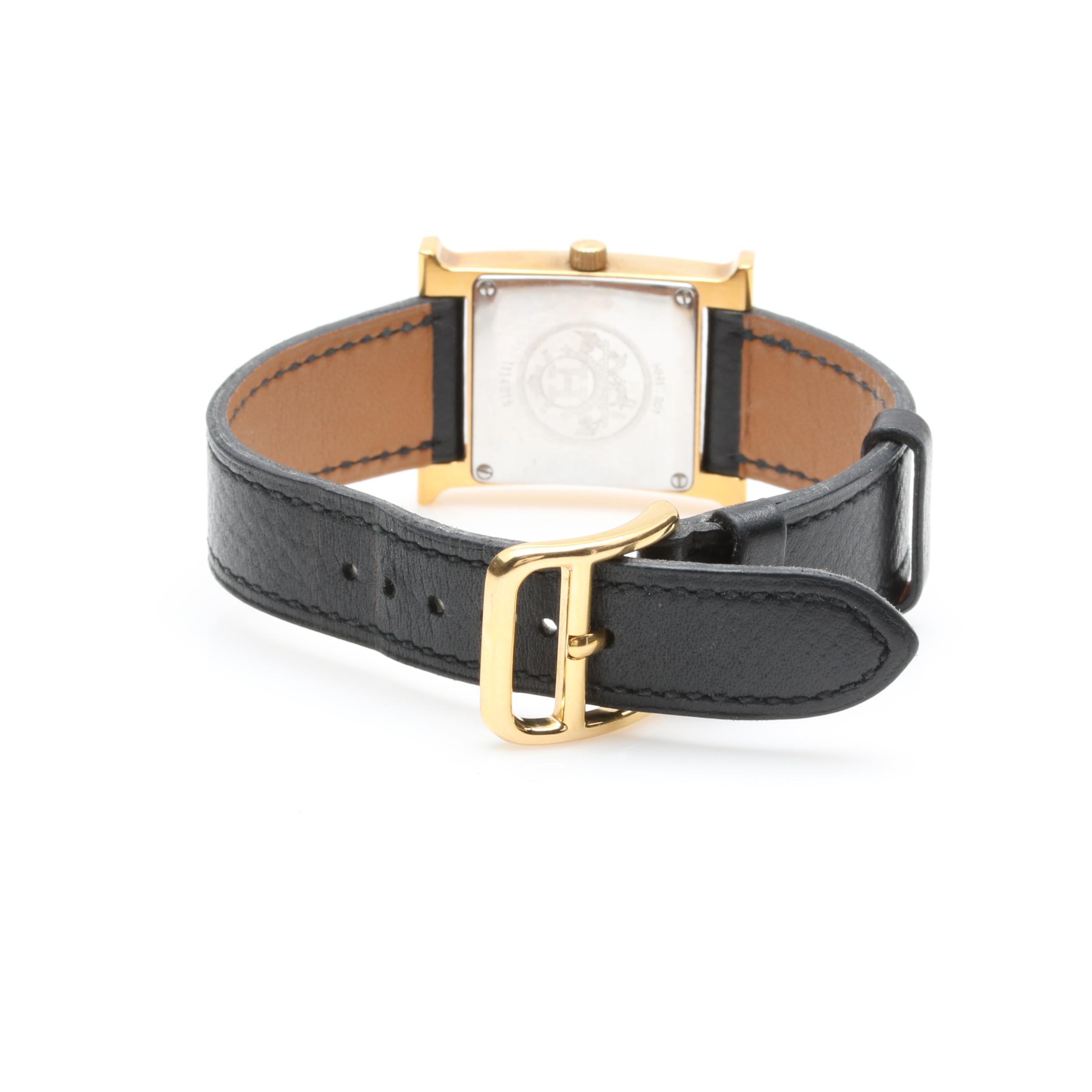 Hermes Paris Stainless Steel 'H' Watch with Box and Papers