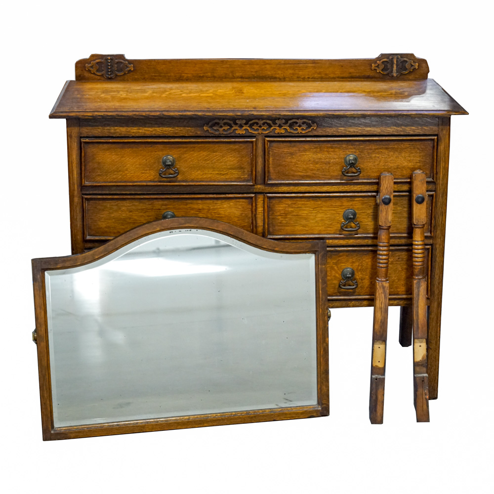 Vintage Oak Dresser with Mirror