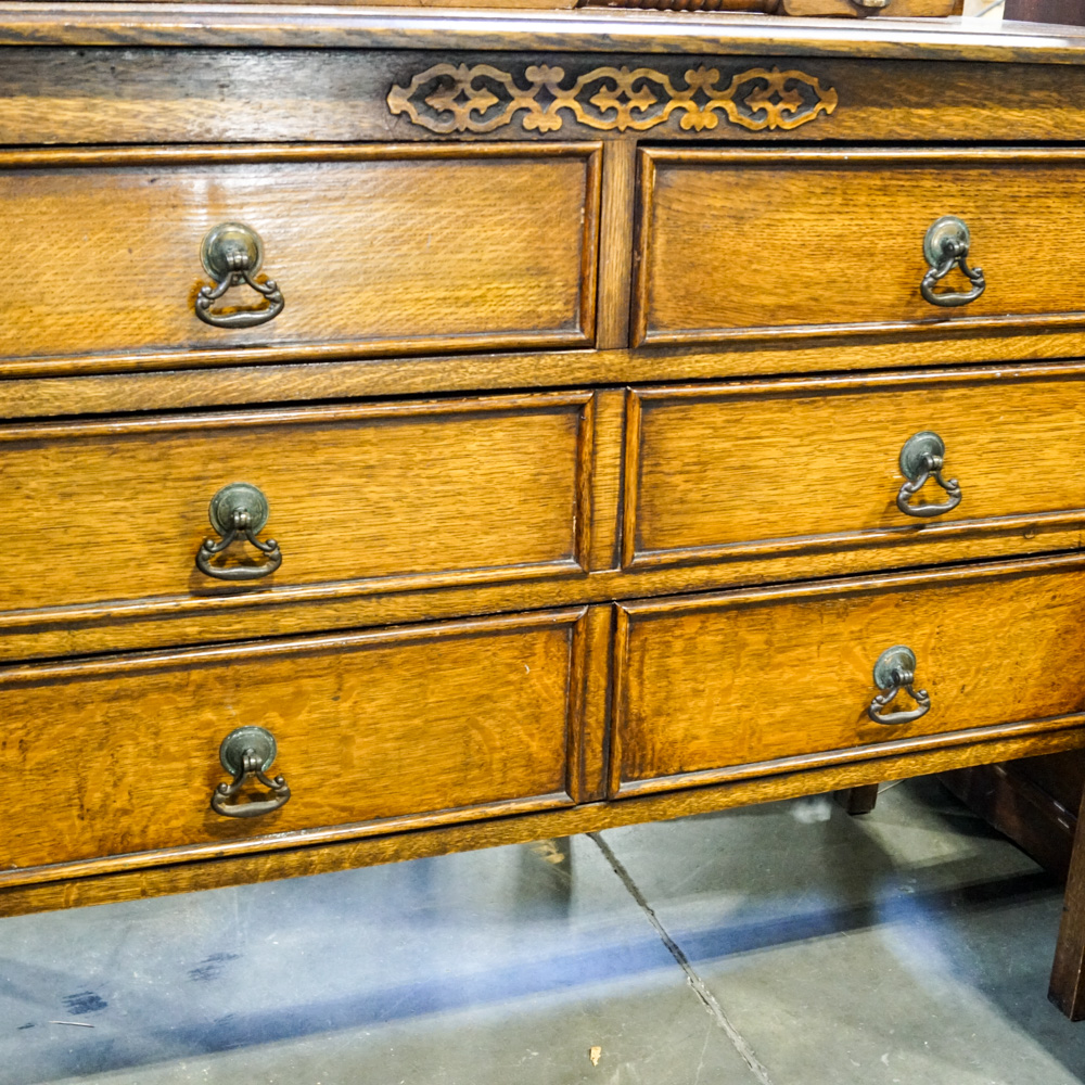 Vintage Oak Dresser with Mirror