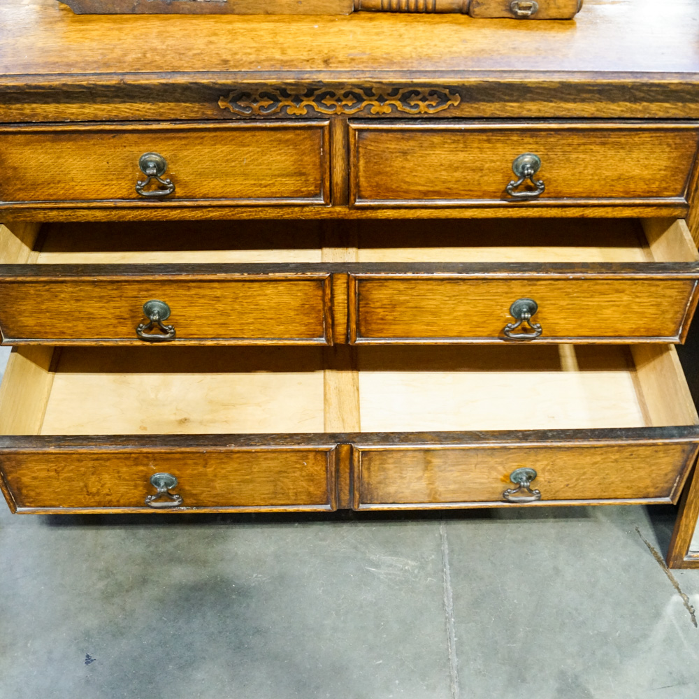 Vintage Oak Dresser with Mirror