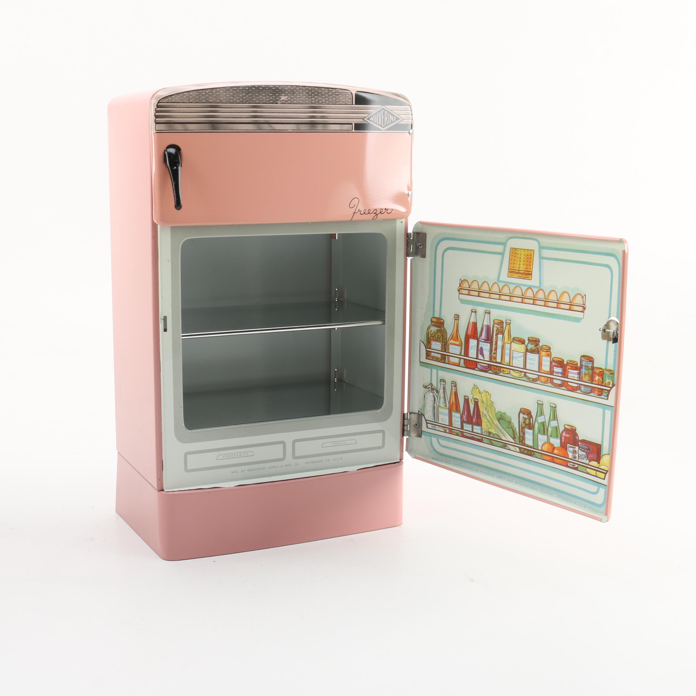 Vintage Wolverine Supply & Mfg. Co. Miniature Refrigerator and Stove