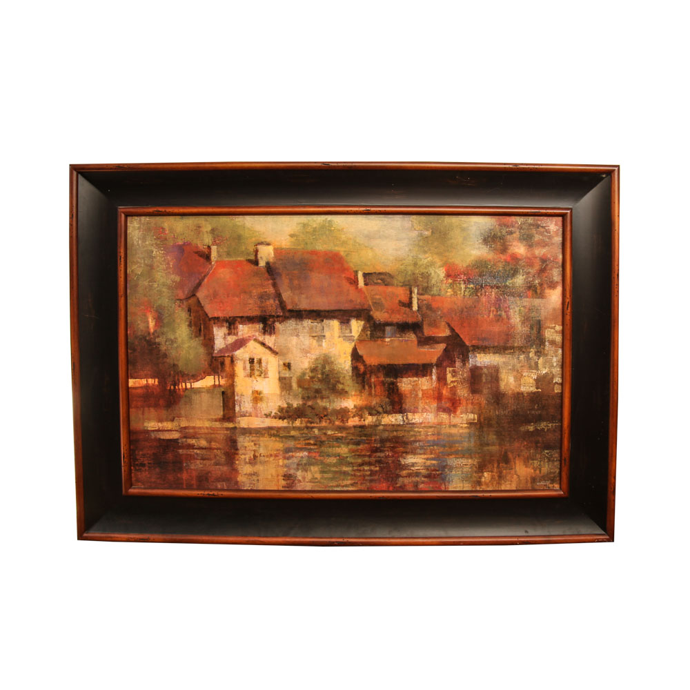 Offset Lithographic Reproduction Print After Michael Longo "Vino Nobile"