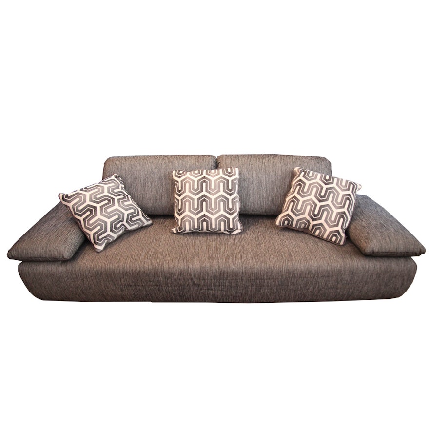 Gray and Silver Convertible Sofa