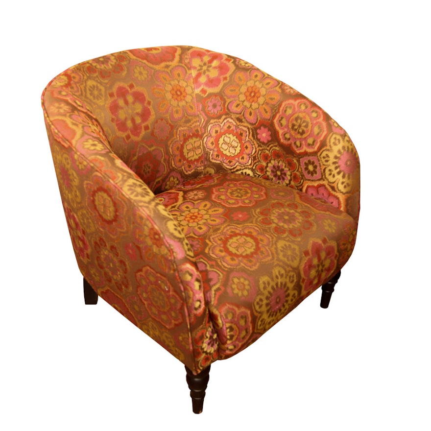 Bright Floral Upholstered Club Chair