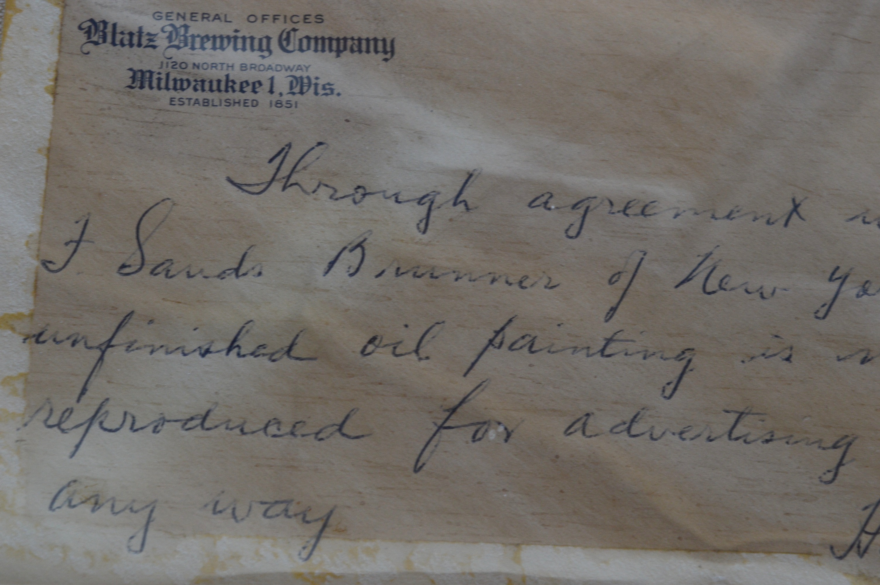 Original Oil on Canvas for Blatz Beer Advertising