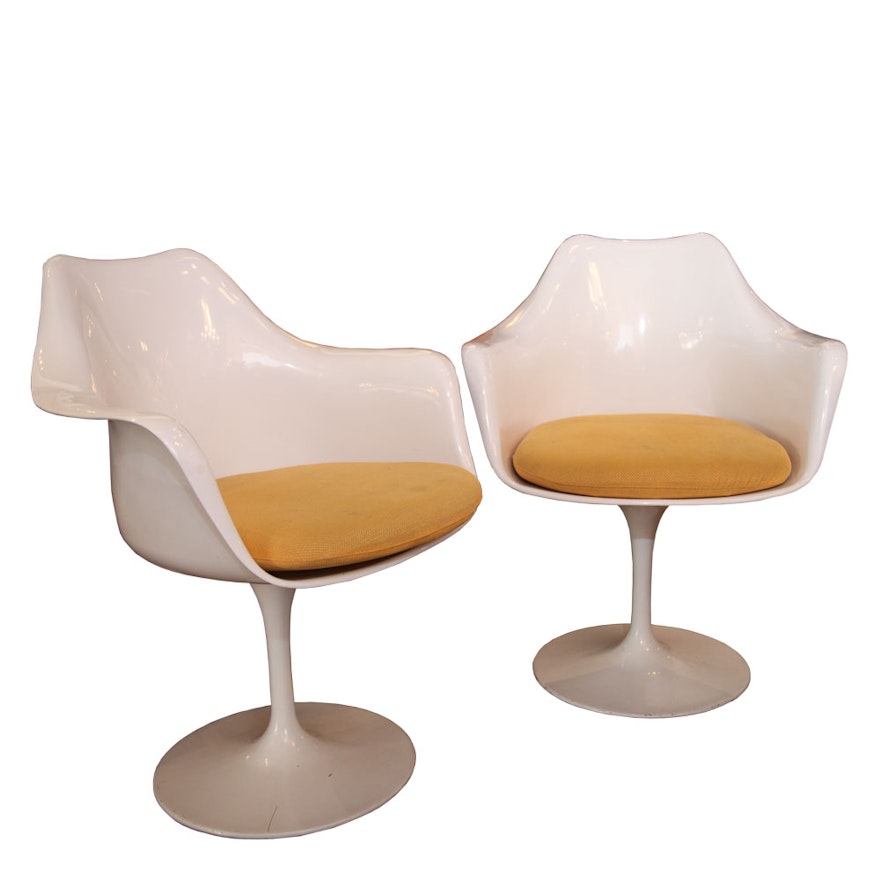 White Tulip Style Chair Pair