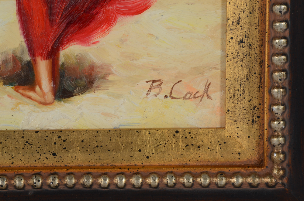 Signed Oil Painting on Canvas "Mother and Daughter"